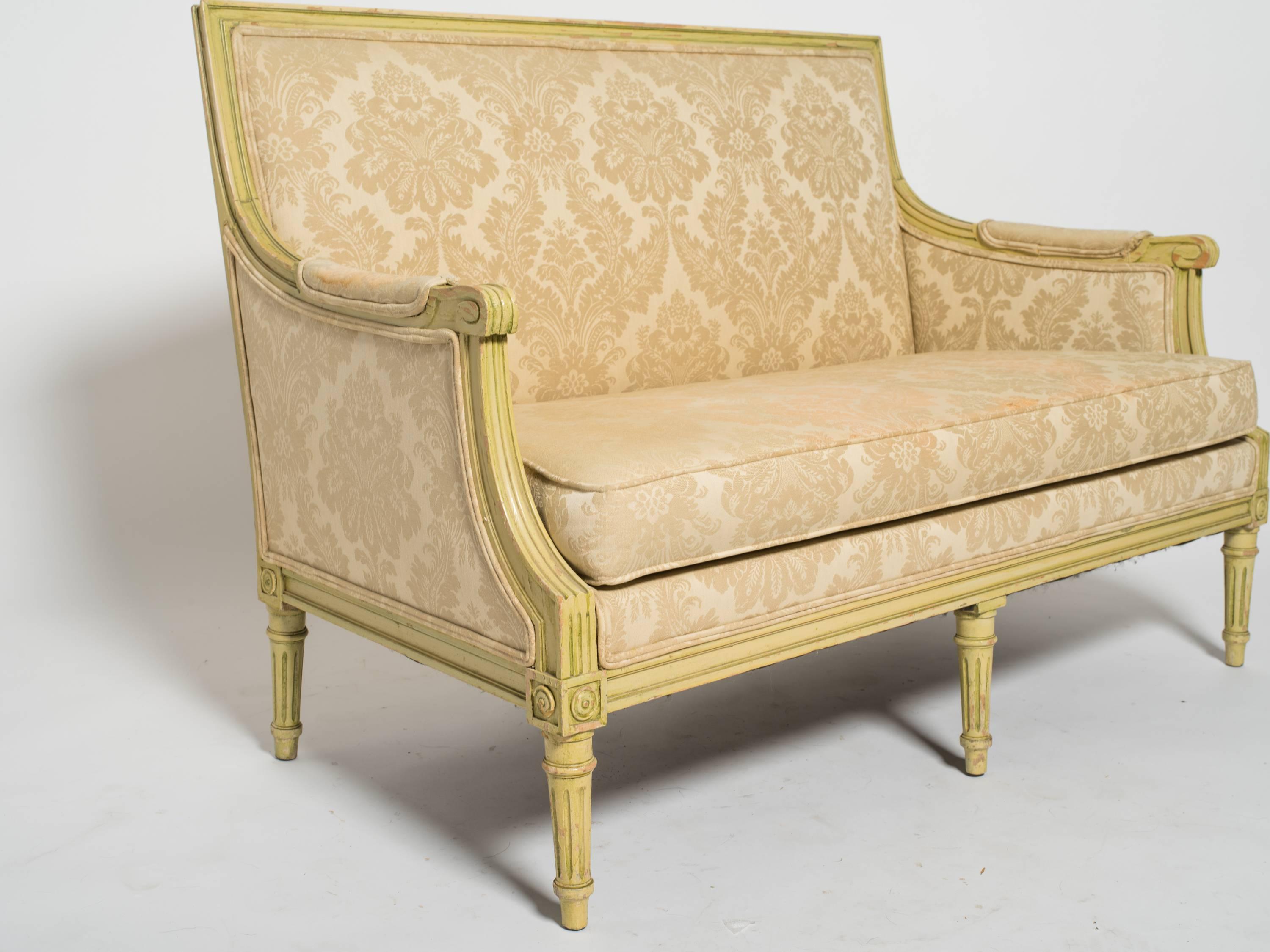 Painted 1960s French Style Louis XVI Settee