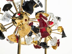 Pair of Starburst Multi-Color Glass Lamps