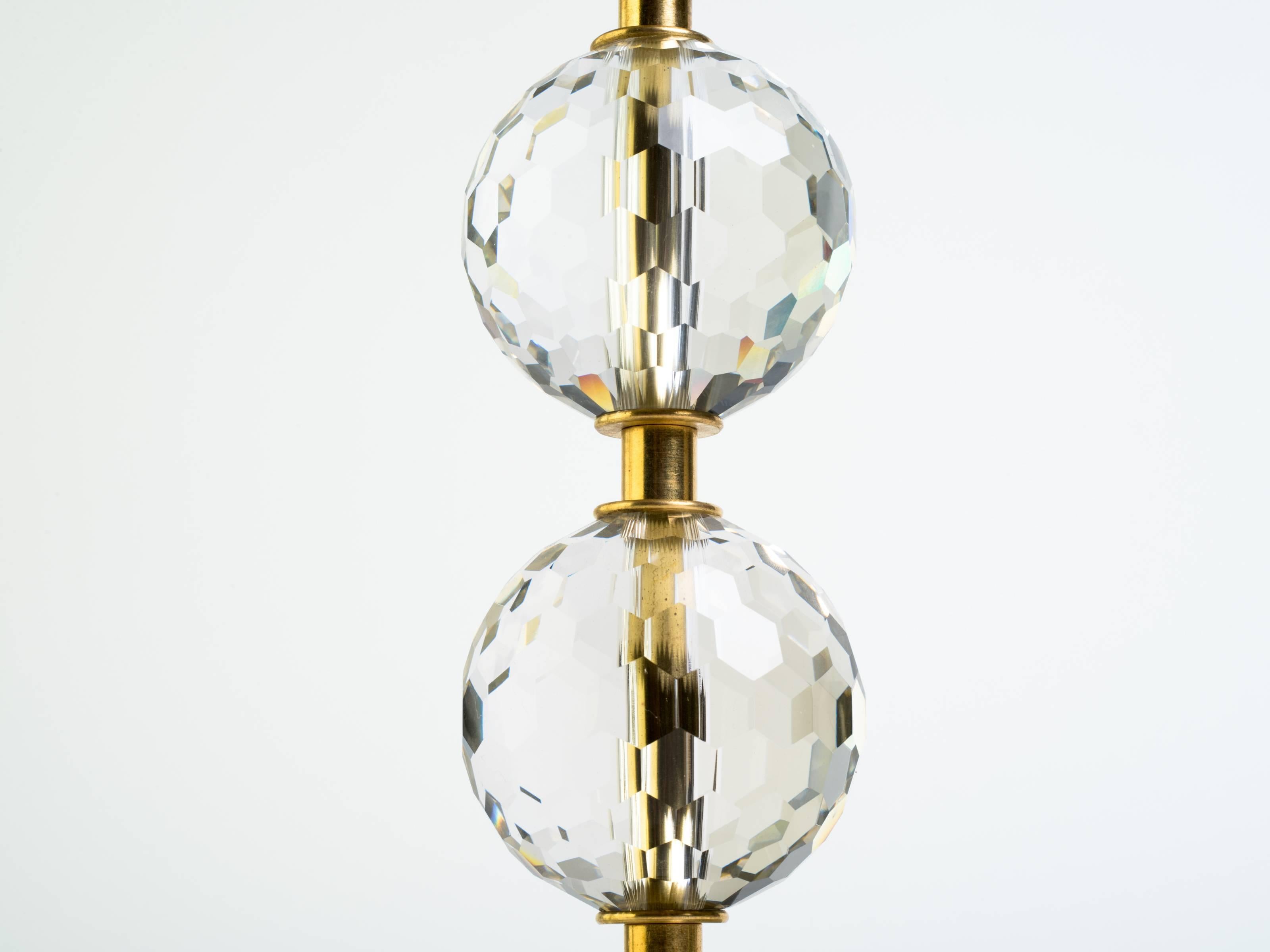 Late 20th Century Pair of Faceted Glass Lamps