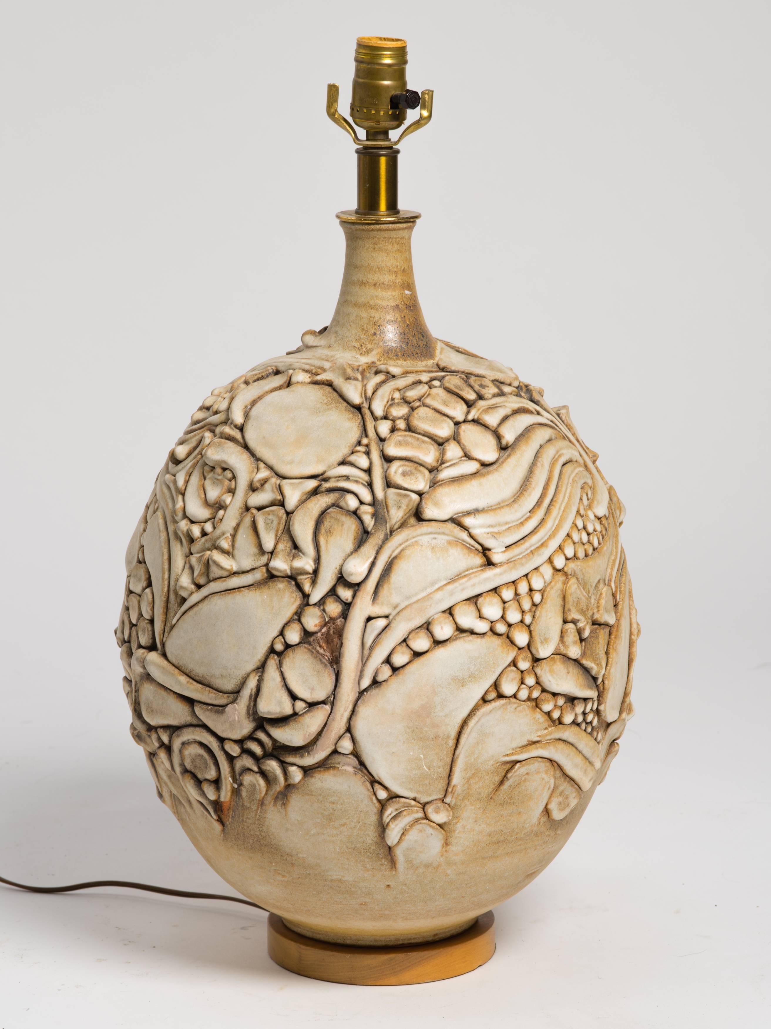 Sculptural ceramic table lamp by Lee Rosen for Design Technics.