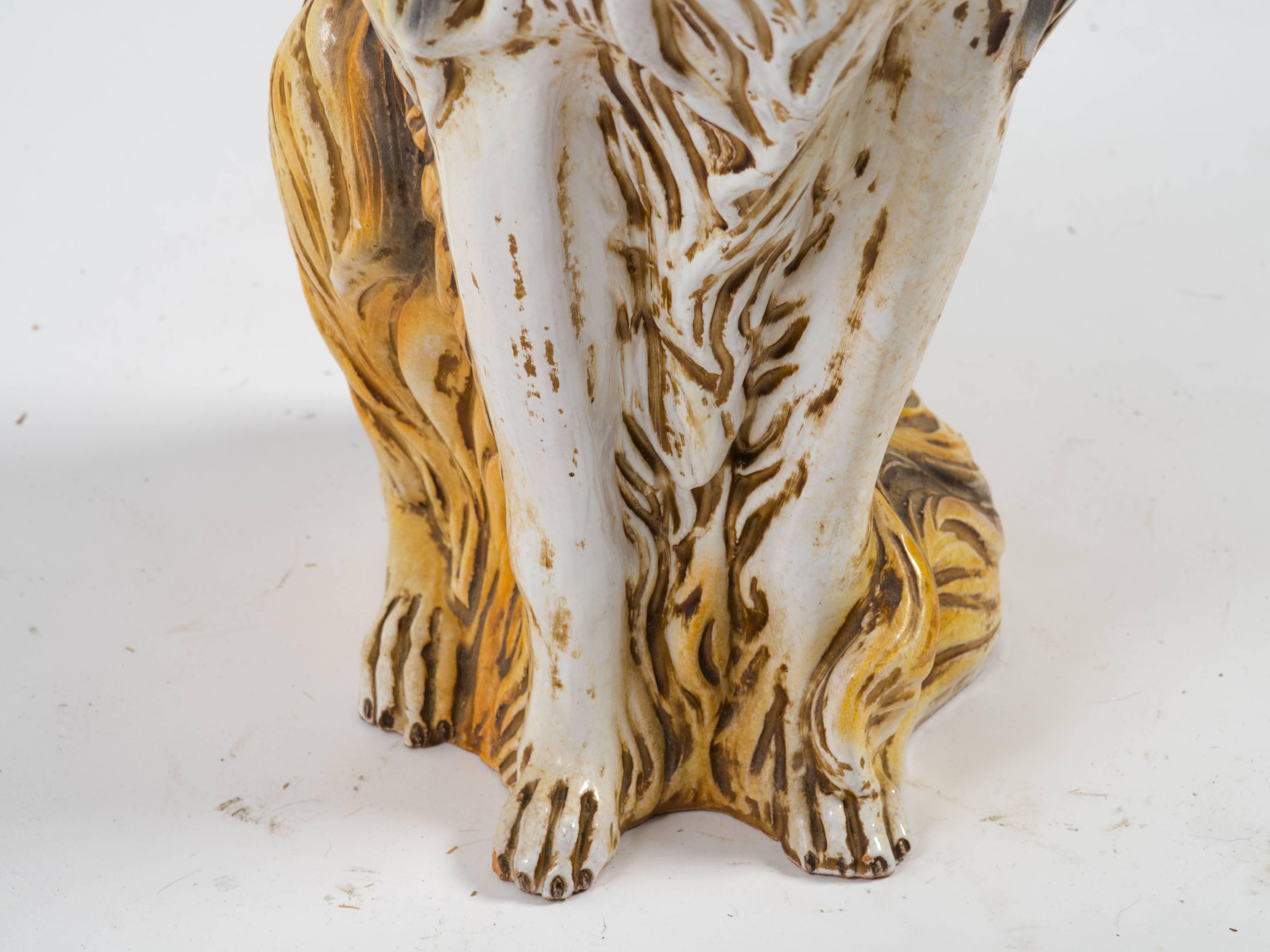 Italian Terracotta Collie Statue 1