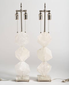 Rock Crystal Quartz Cube Lamps - Eon Collection