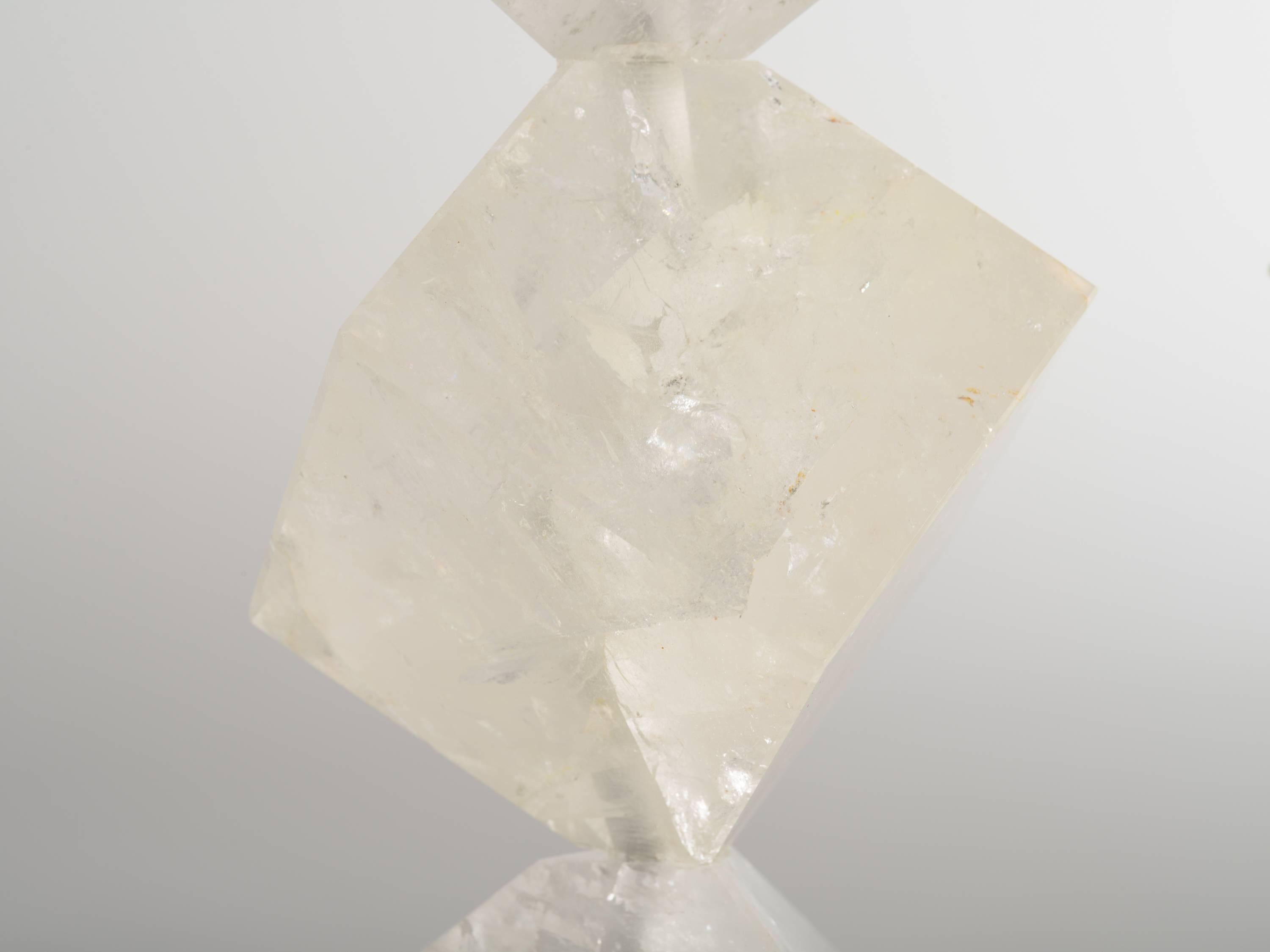 Hand-Crafted Rock Crystal Quartz Cube Lamps - Eon Collection