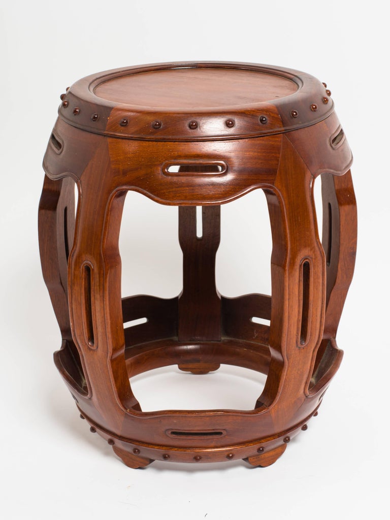 Asian Mahogany Garden Seat by Zee at 1stDibs