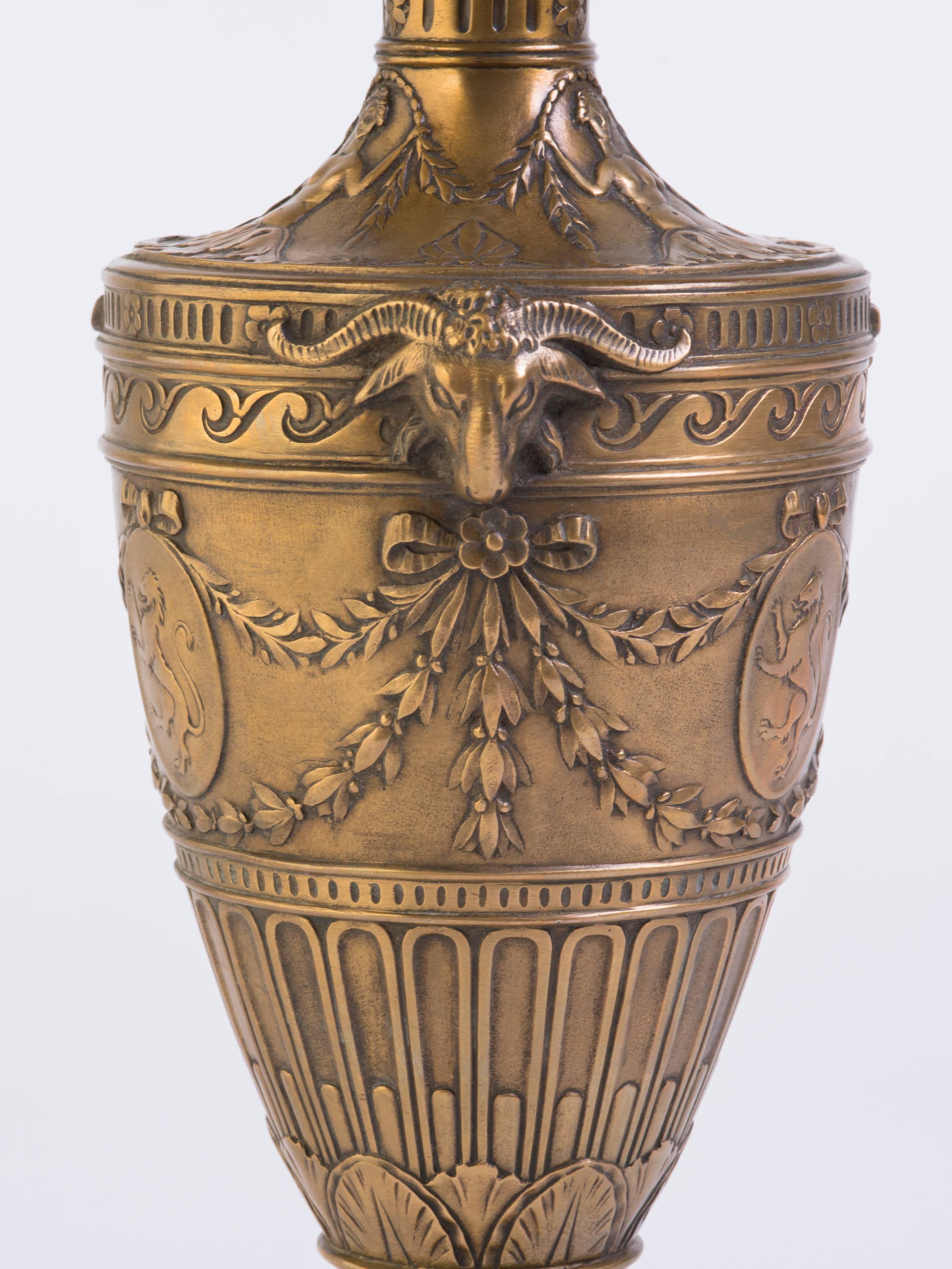 Bronze Ram's Head Table Lamp 1