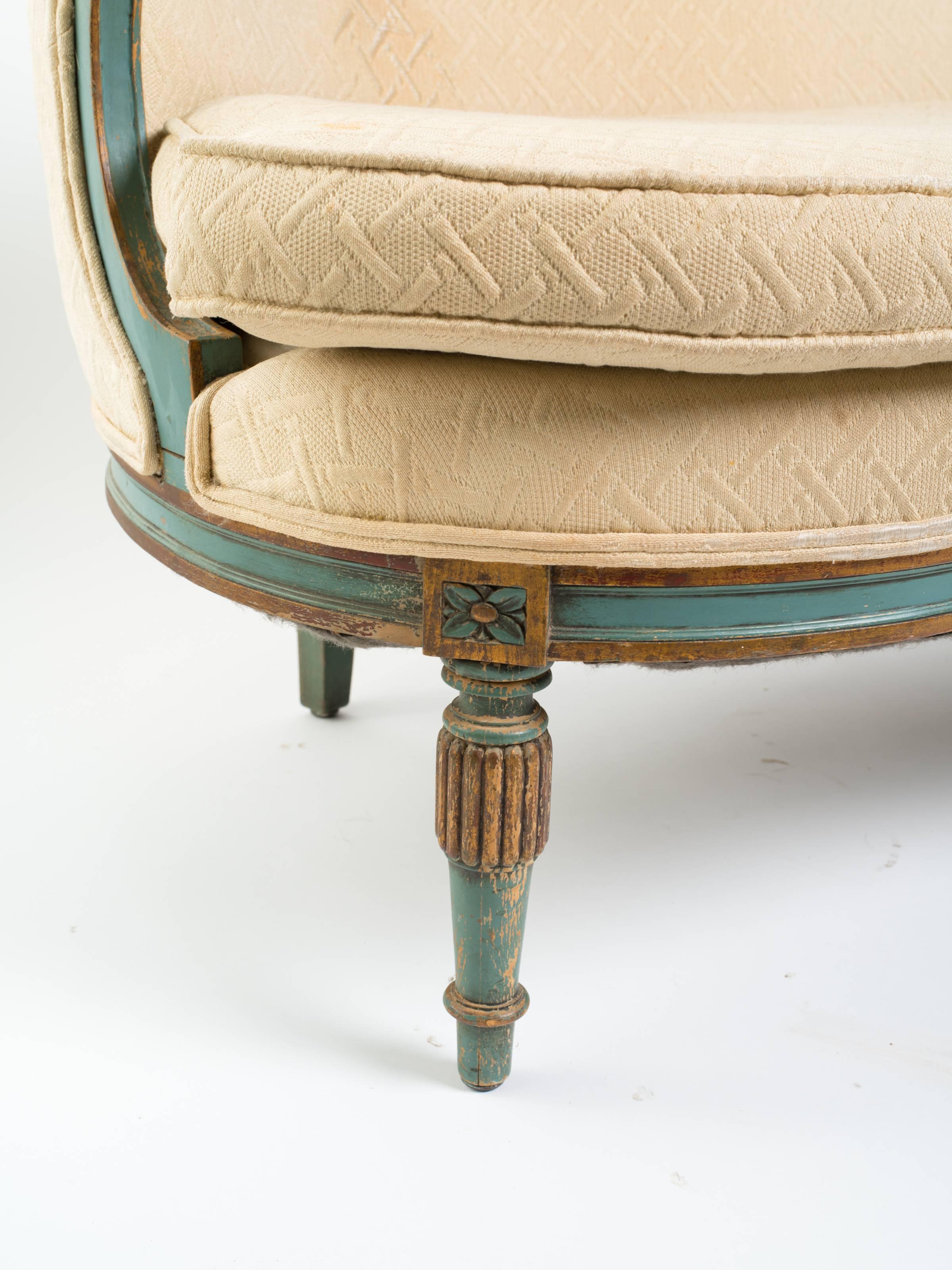 Early 20th Century French Regency  Curved Settee