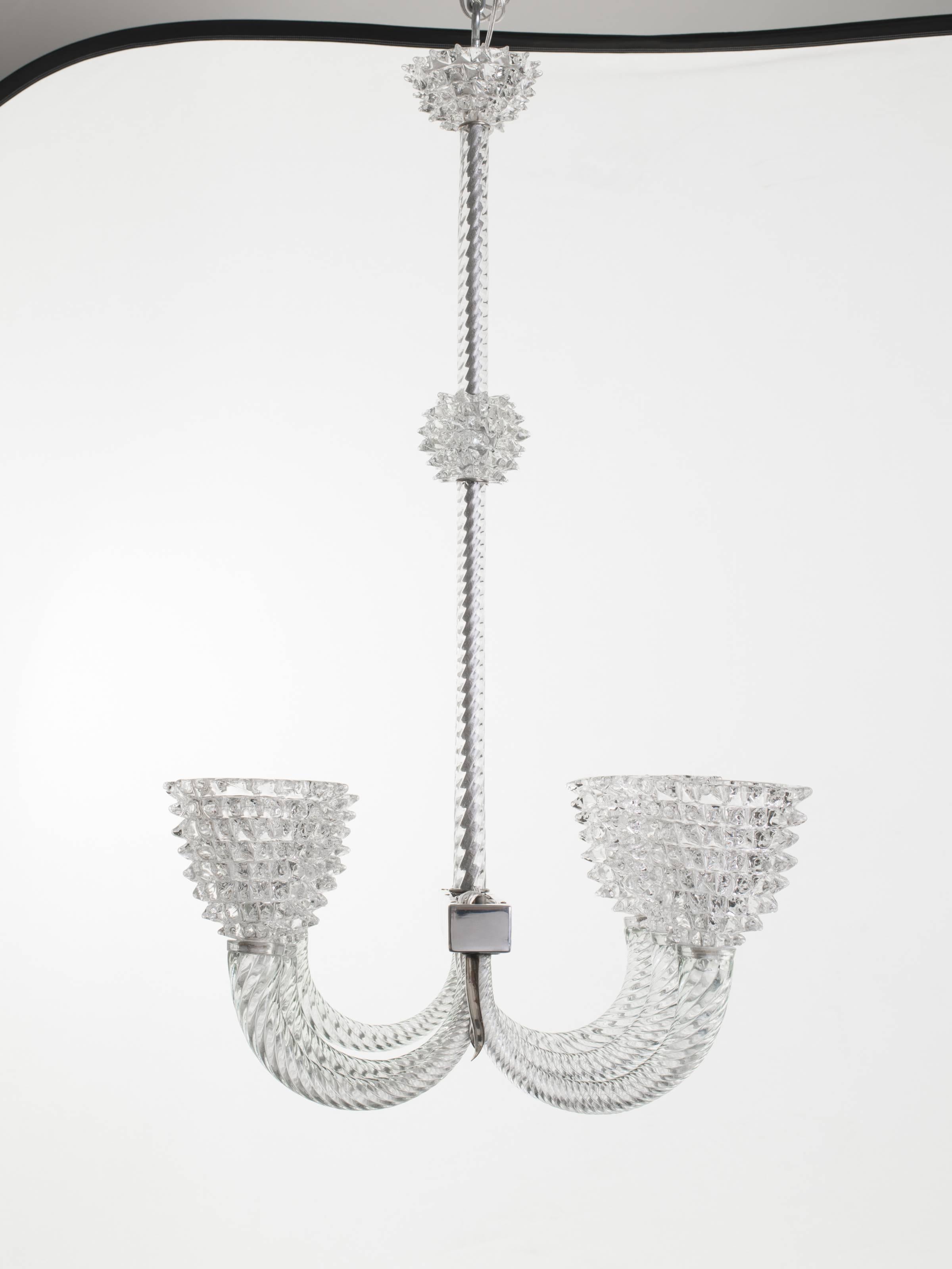20th Century Murano Glass Chandelier by Ercole Barovier For Sale