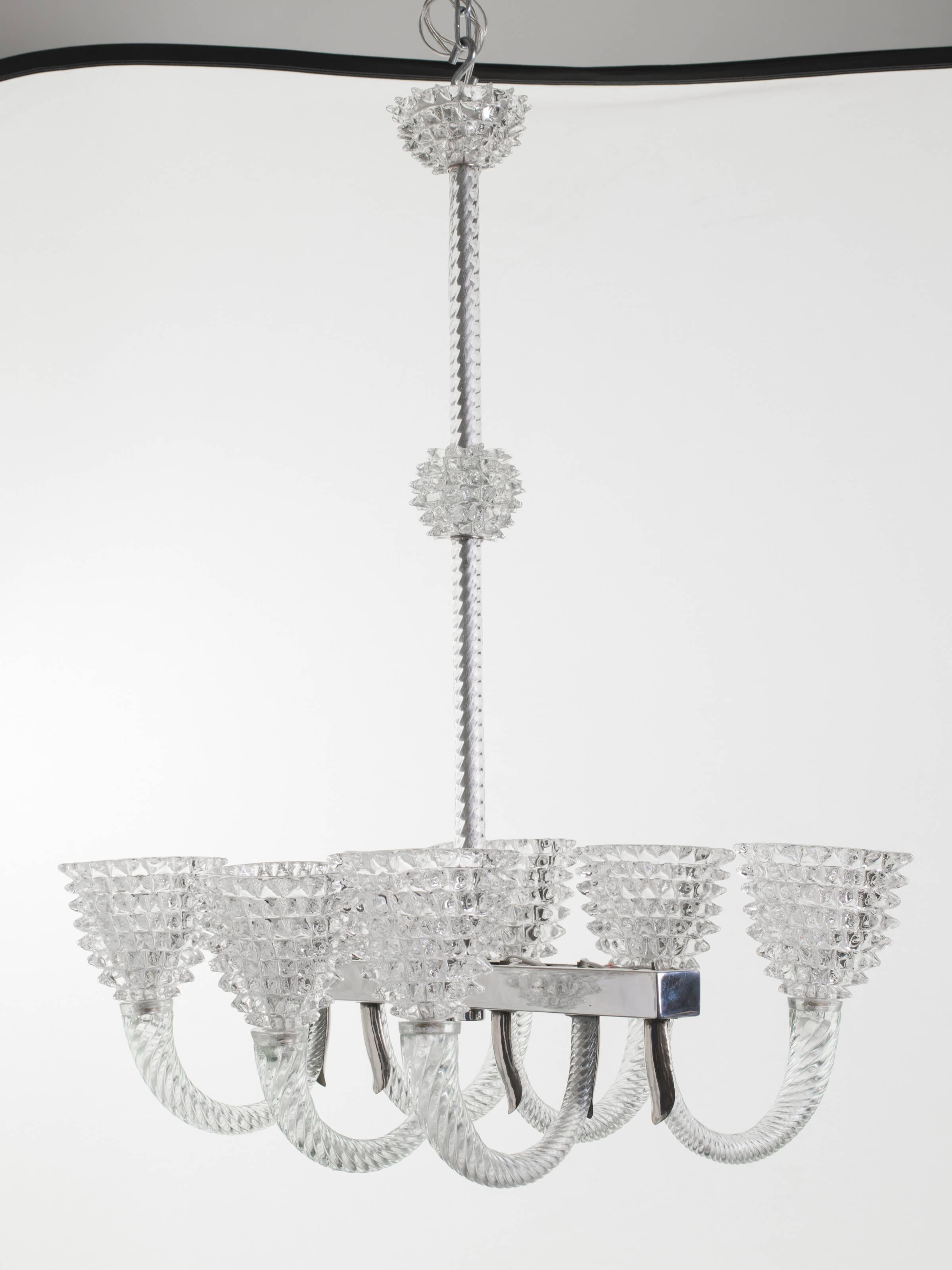 Lampadario in vetro di Murano di Ercole Barovier in vendita 4