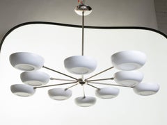Stilnovo Style White Enameled Sputnik Chandelier