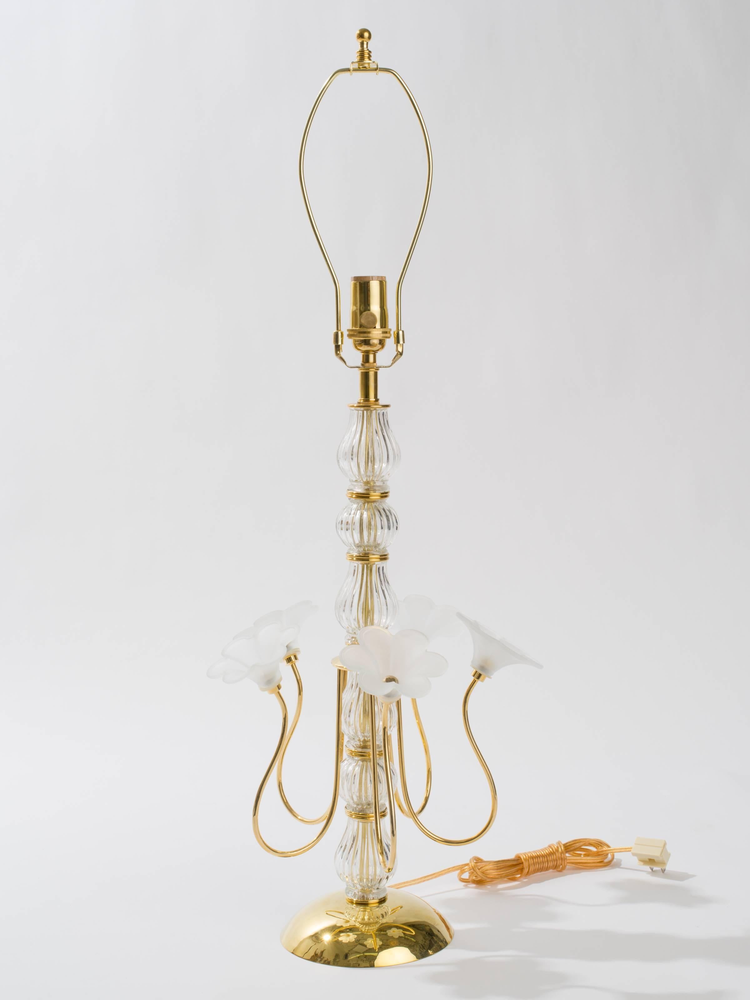 Italian Floral Glass Lamps 2