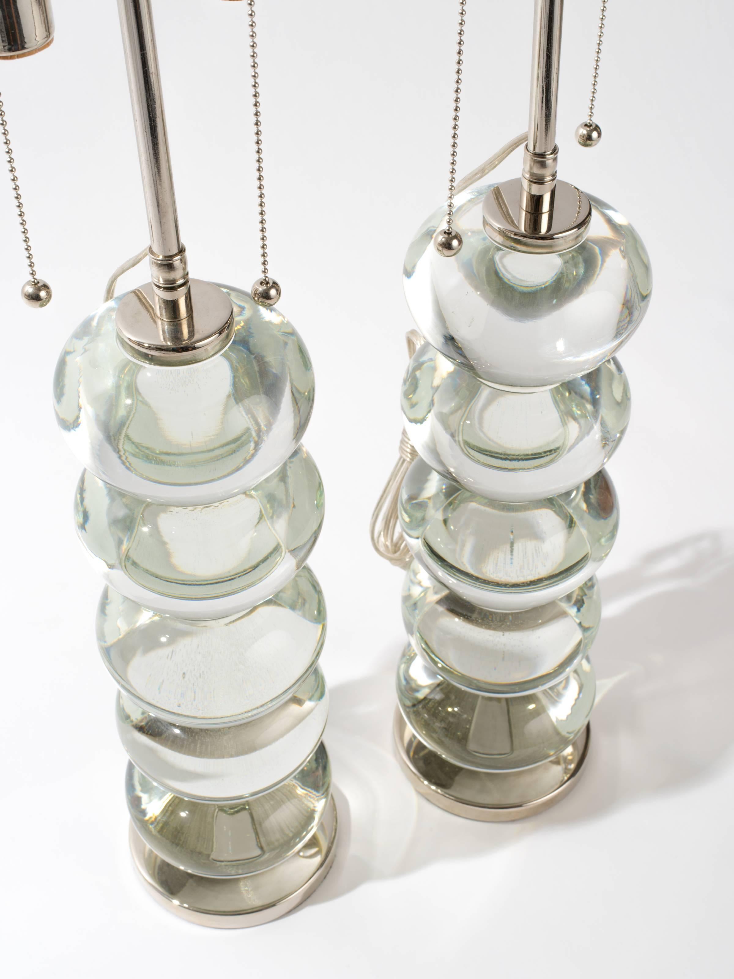 Sculpture Amorphic Solid Glass Lamps In Excellent Condition For Sale In Tarrytown, NY