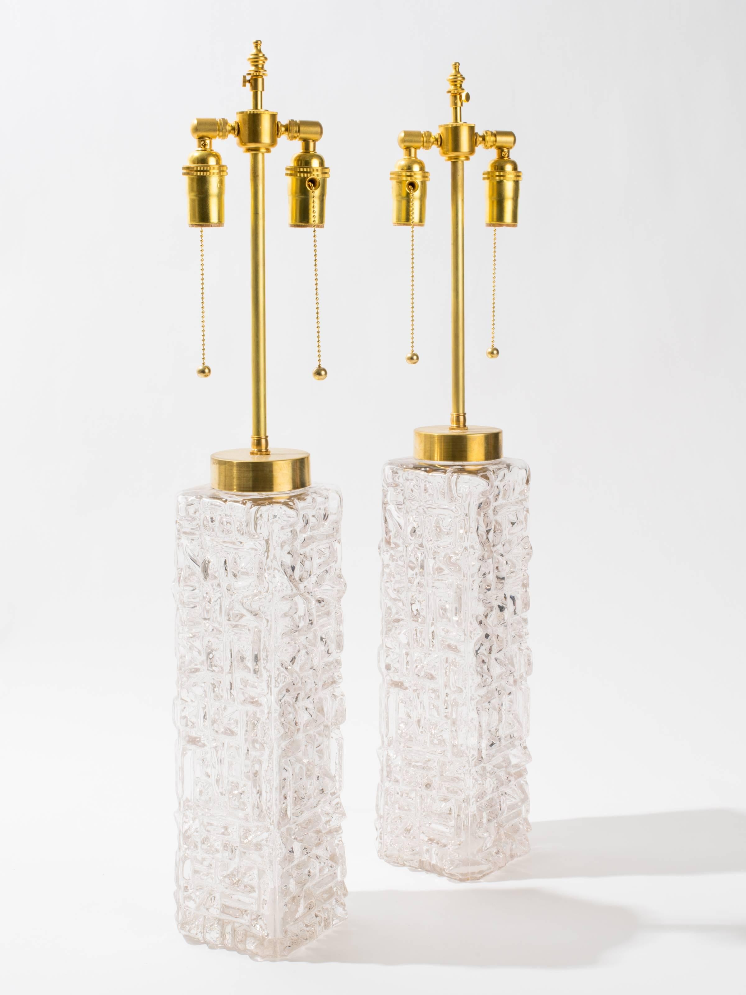 Carl Fagerlund Sculptural Glass Table Lamps In Good Condition In Tarrytown, NY