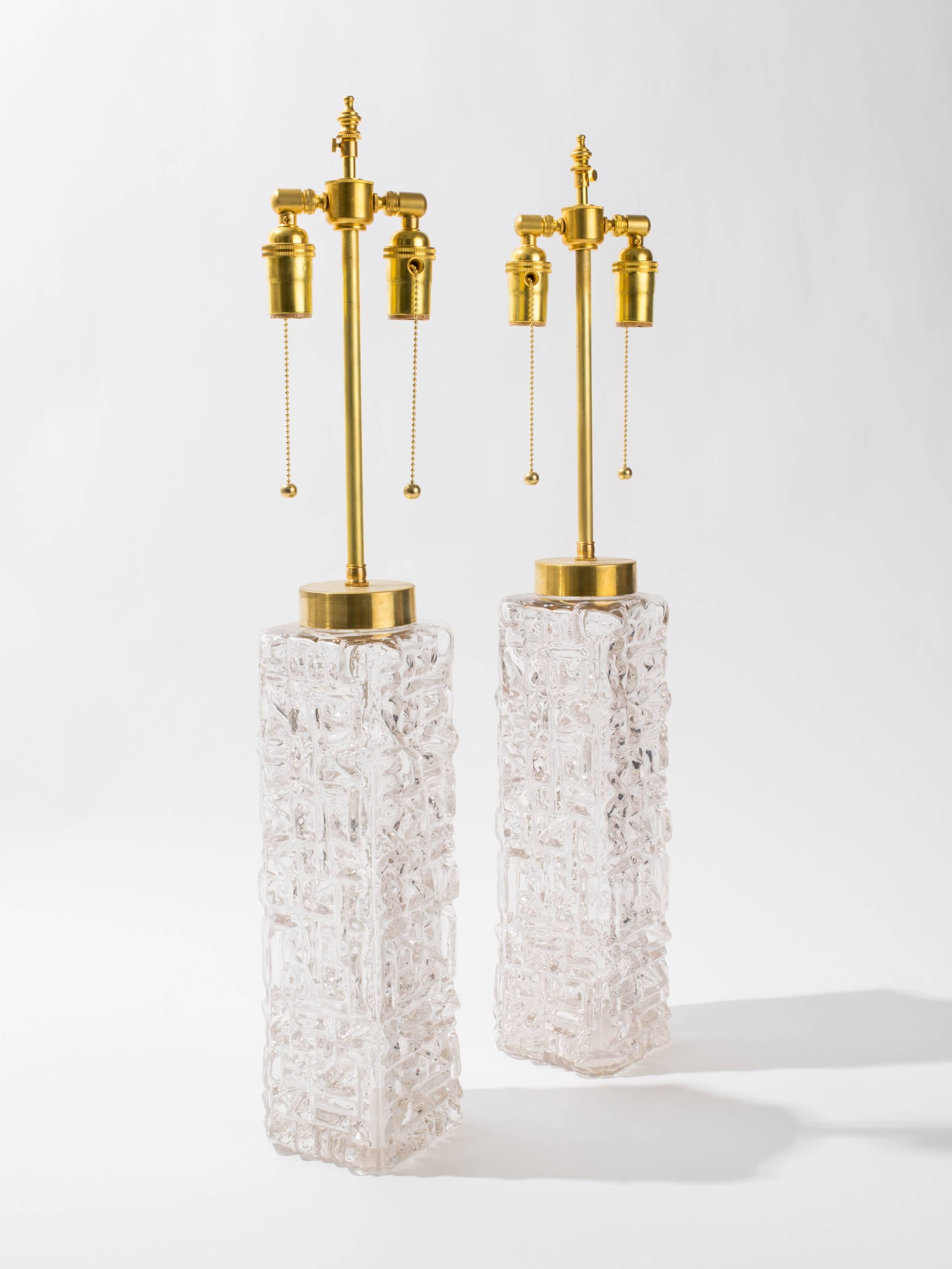 20th Century Carl Fagerlund Sculptural Glass Table Lamps