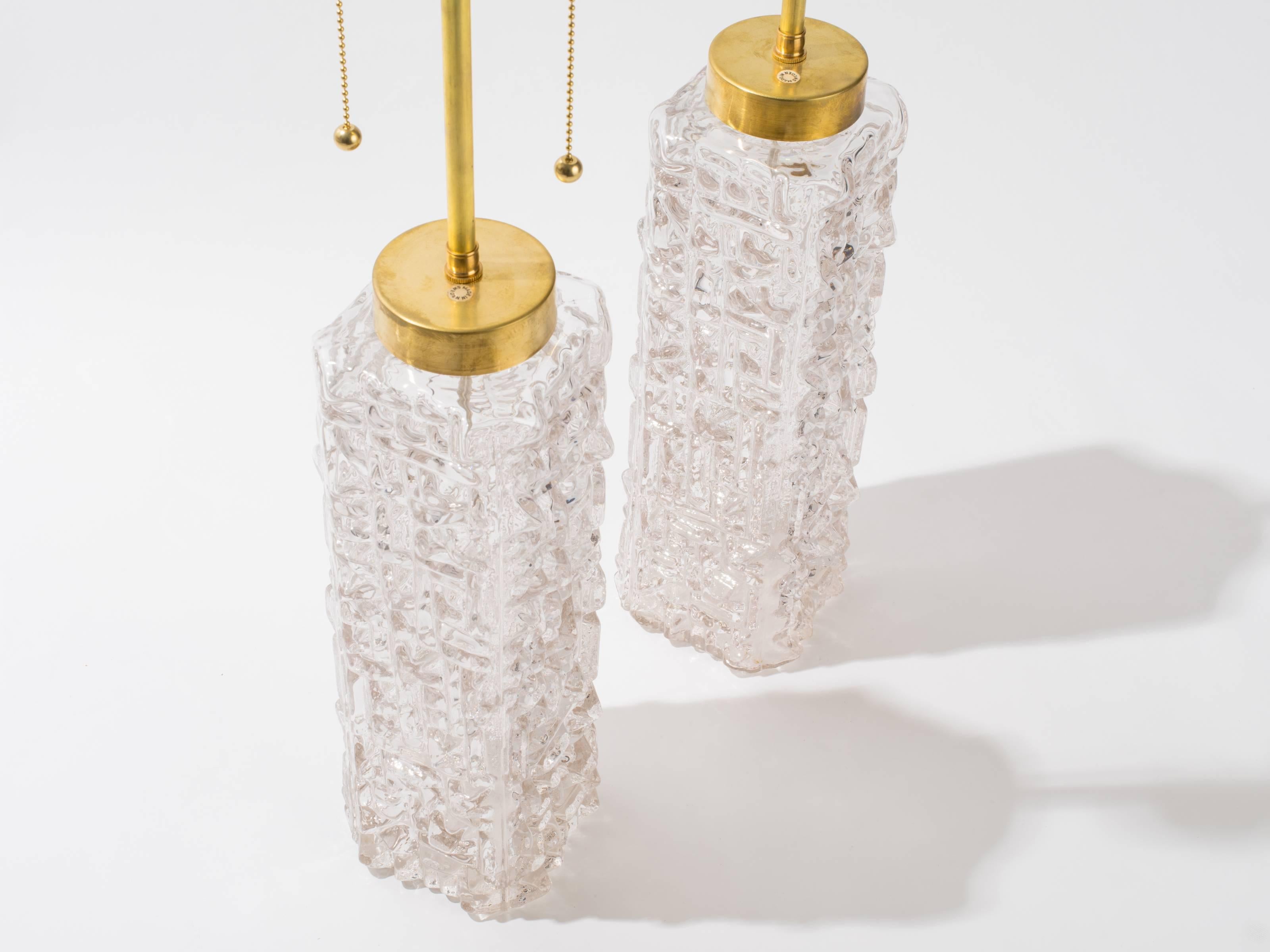 Art Glass Carl Fagerlund Sculptural Glass Table Lamps