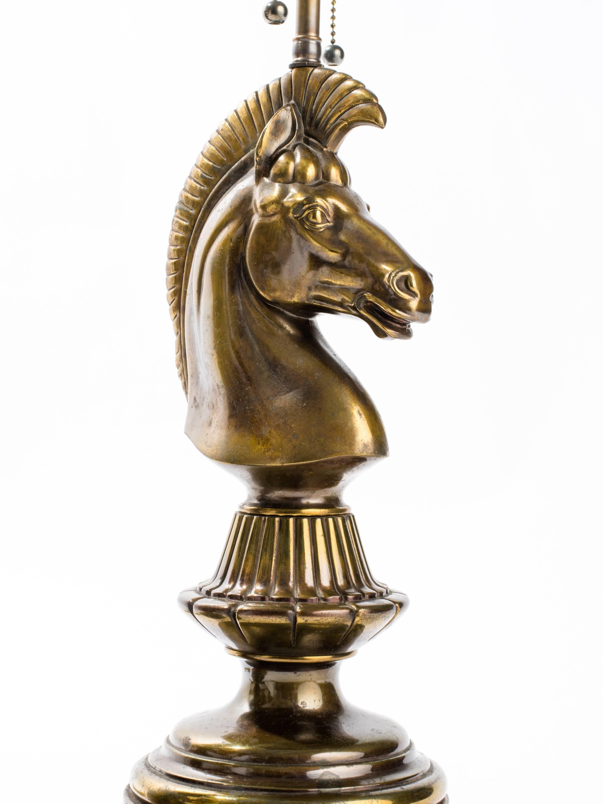 American Cast Metal Horse Table Lamps