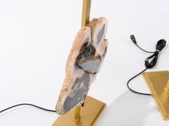 Pair of Agate Table Lamps, Custom-Made