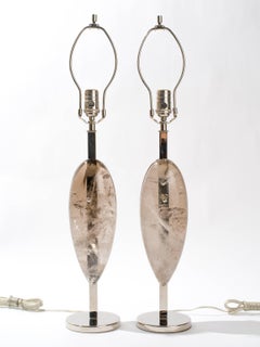 Coppia di lampade moderne in cristallo di rocca fumé - collezione Eon