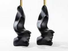 Amorphic Black Sculpture Plaster Lamps