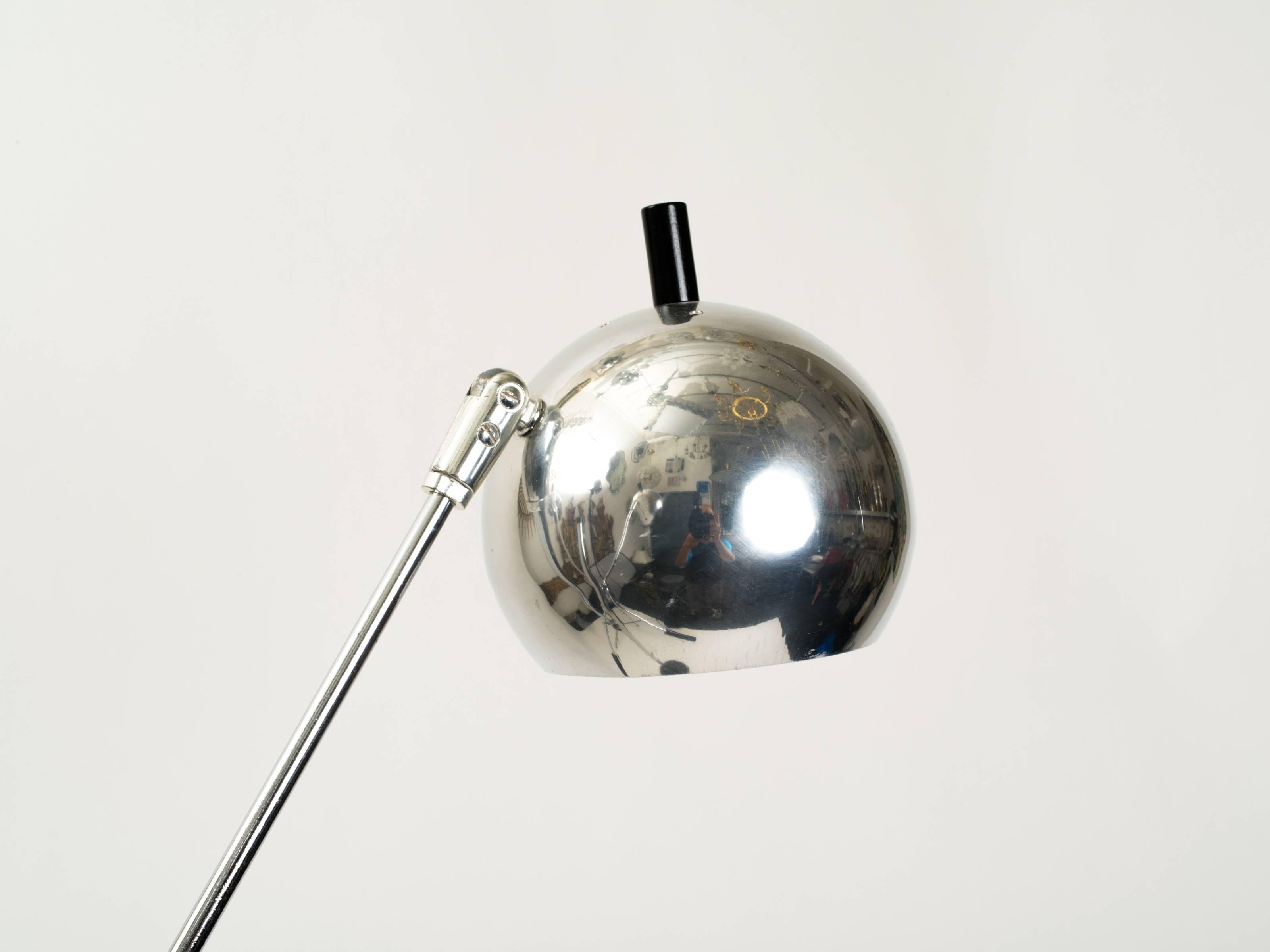 20th Century Chrome Floor Lamp with Adjustable Arms For Sale