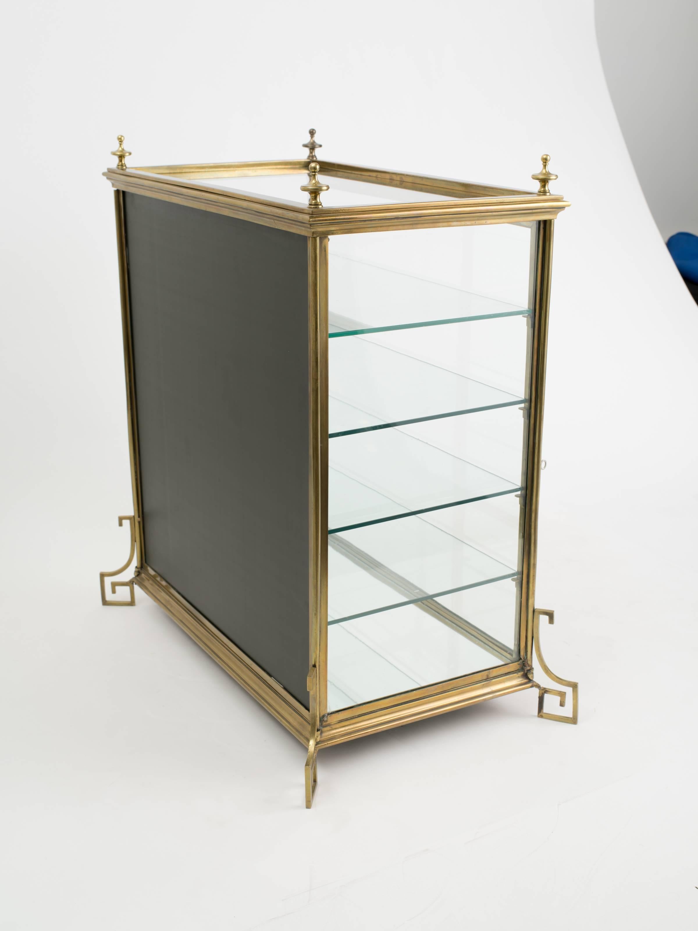 Italian Brass and Glass Display Cabinet 1