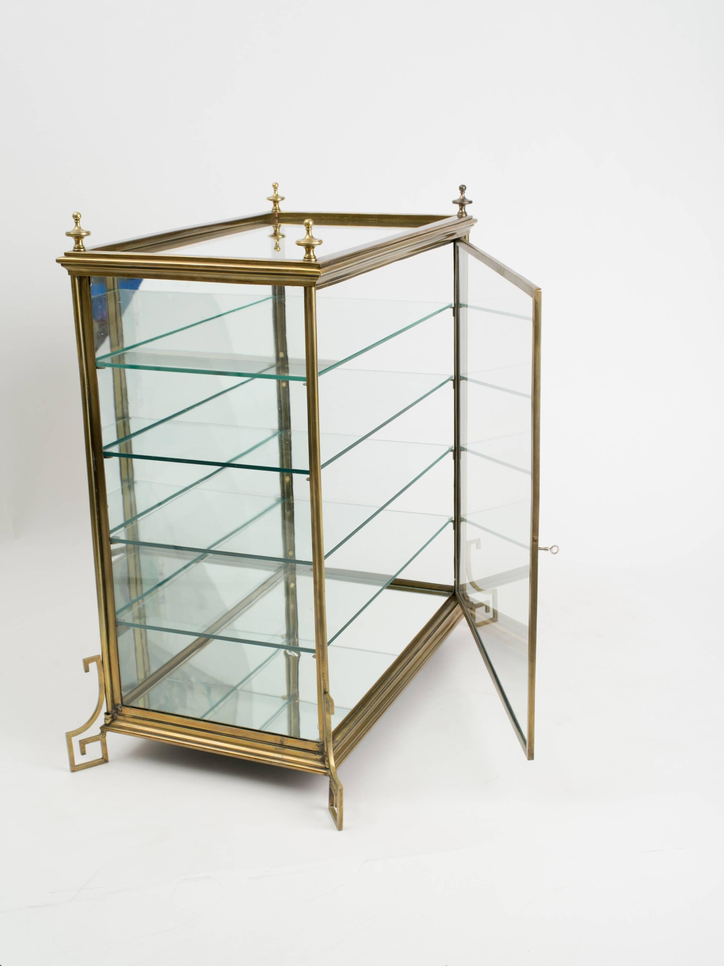 20th Century Italian Brass and Glass Display Cabinet
