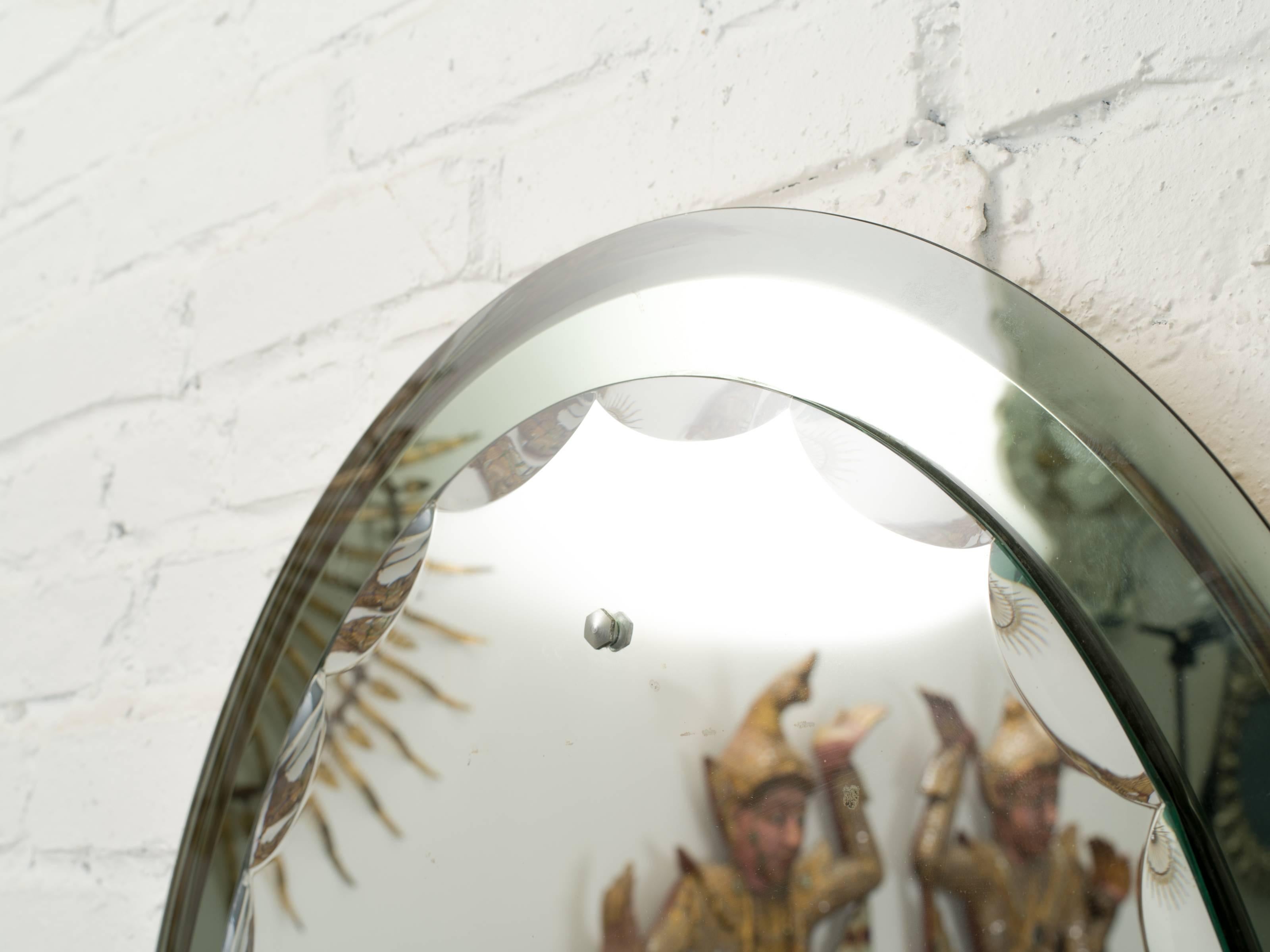 Italian Cristal Art Mirror In Fair Condition In Tarrytown, NY