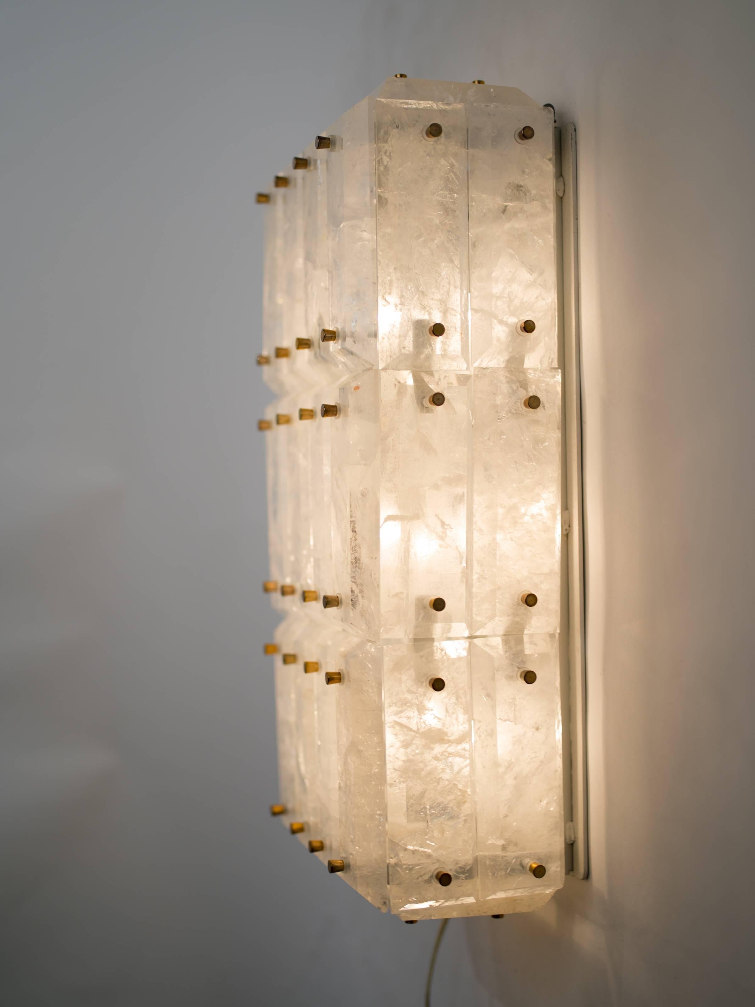 Pair of Rock Crystal Wall Sconces, Limited Edition For Sale 4