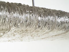 Large Italian Textured Glass Chandelier