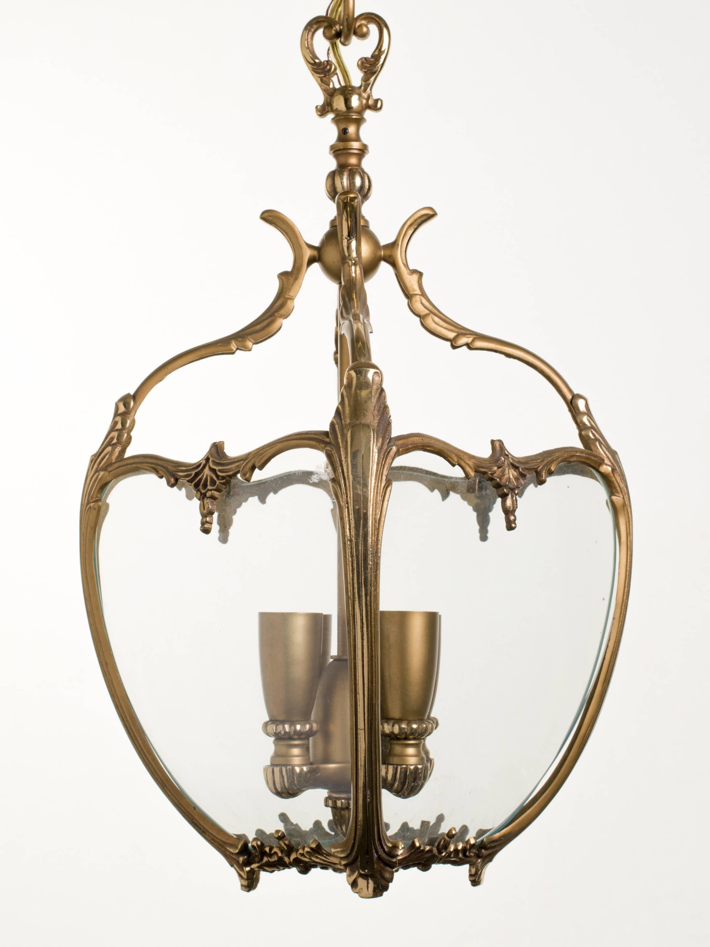 Bronze and Glass French Lantern 1