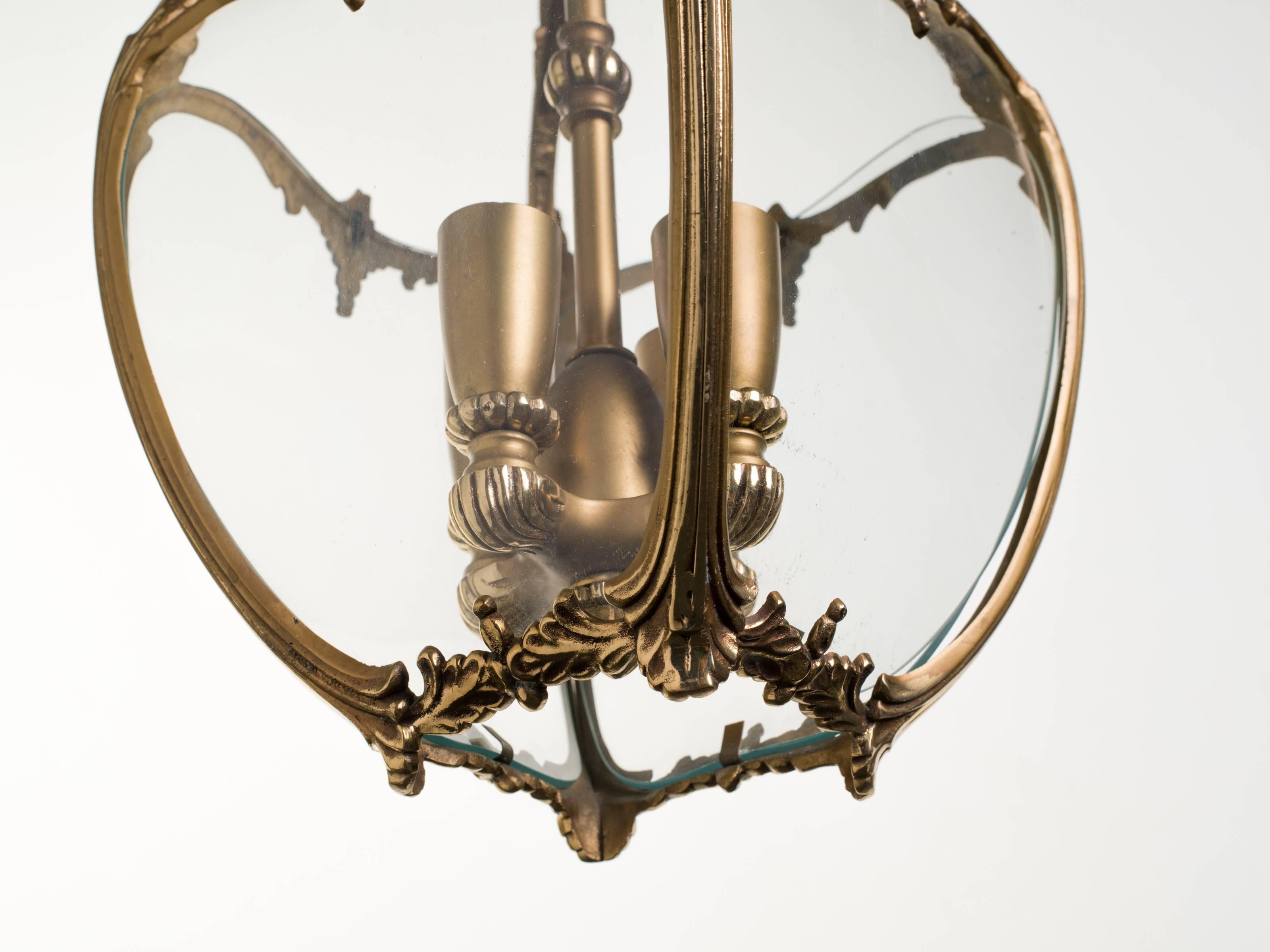 Bronze and Glass French Lantern 3