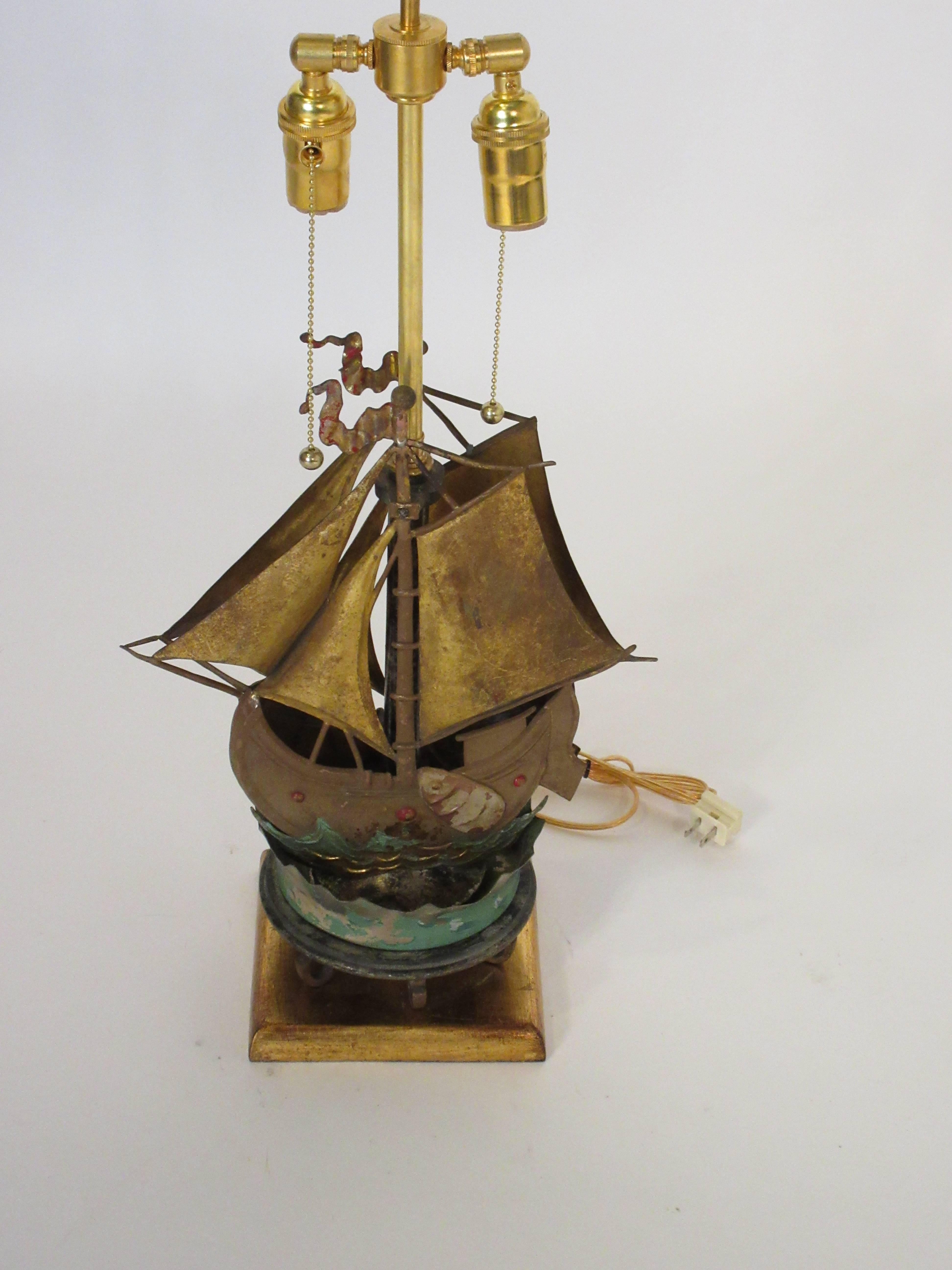 Pair of 1920s Custom-Made Ship Lamps In Good Condition In Tarrytown, NY