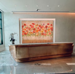 Arazzo da parete contemporaneo in tessuto jacquard, “Tall Poppy”, edizione limitata a 3 esemplari