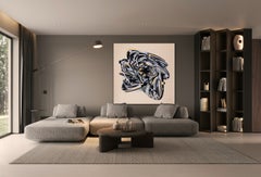 Dipinto acrilico contemporaneo realizzato a mano, “Rondine nera”, due varianti uniche