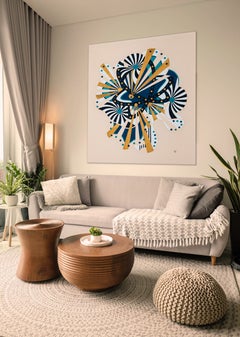 Zeitgenössisches, handgefertigtes Acrylgemälde, „Sun Lighter“, zwei einzigartige Varianten