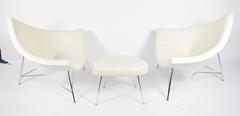 Pair of Early George Nelson for Herman Miller Coconut Chairs and Ottoman