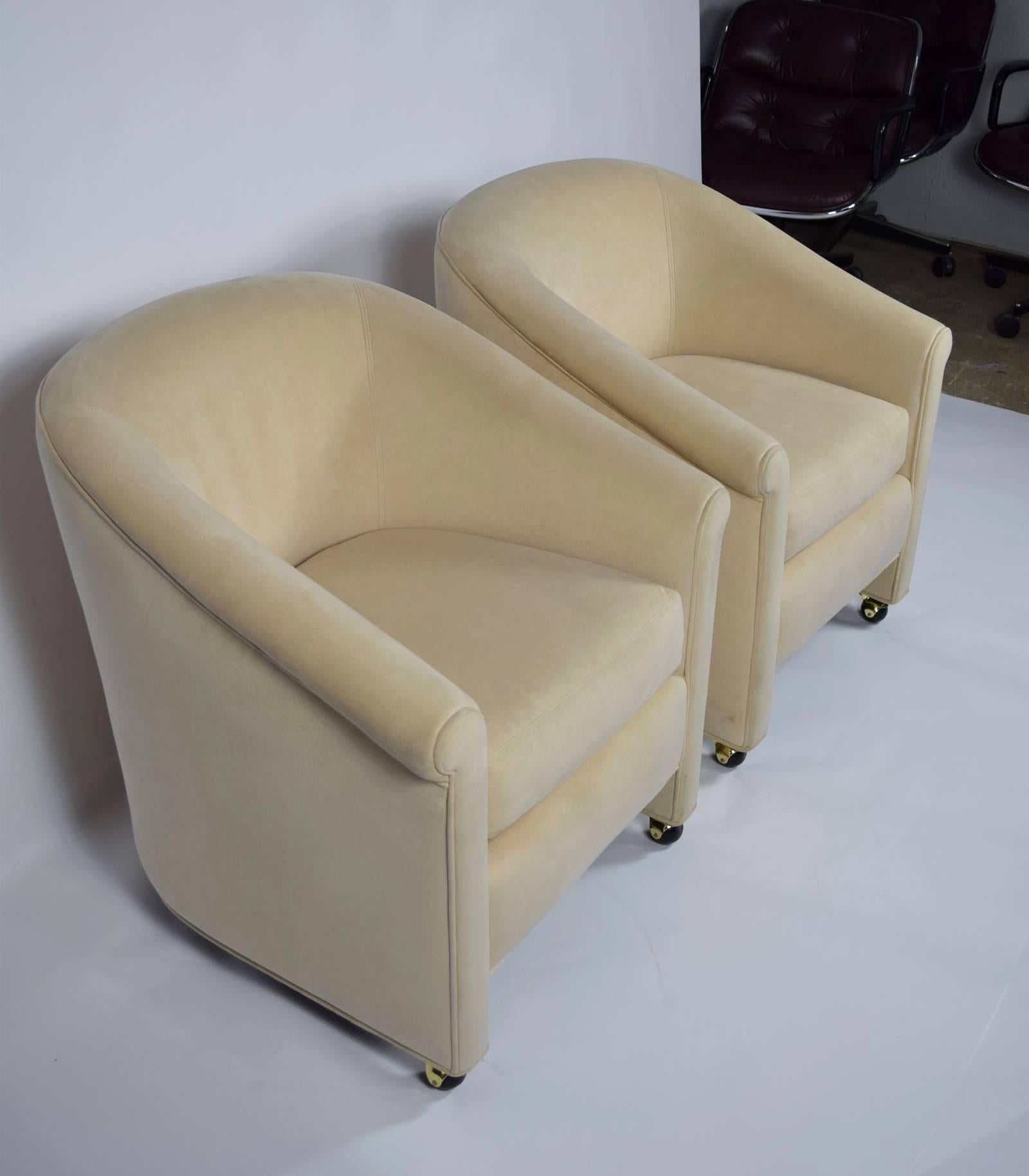 Set of Two A. Rudin Chairs on Casters In Excellent Condition In Dallas, TX