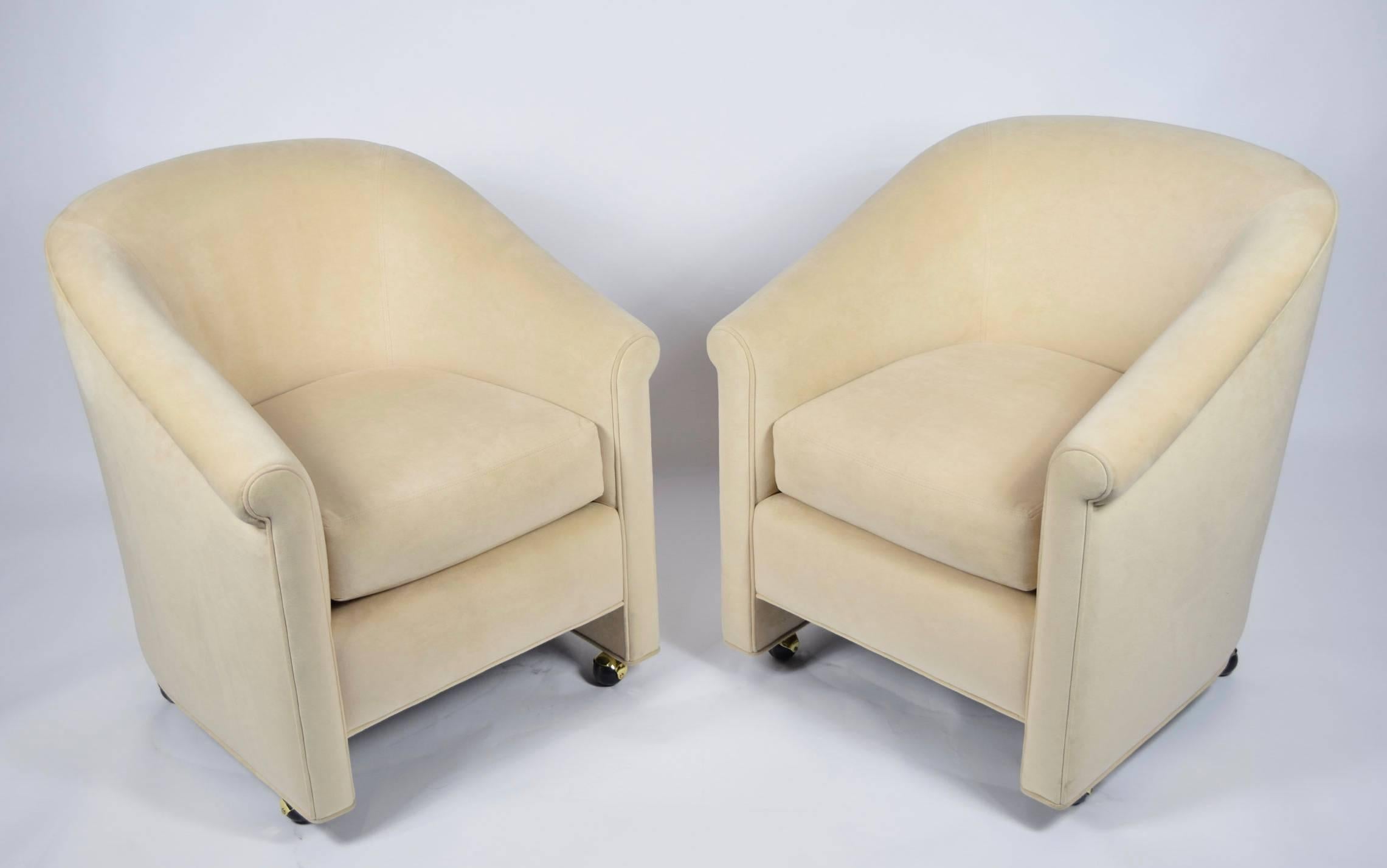 American Set of Two A. Rudin Chairs on Casters