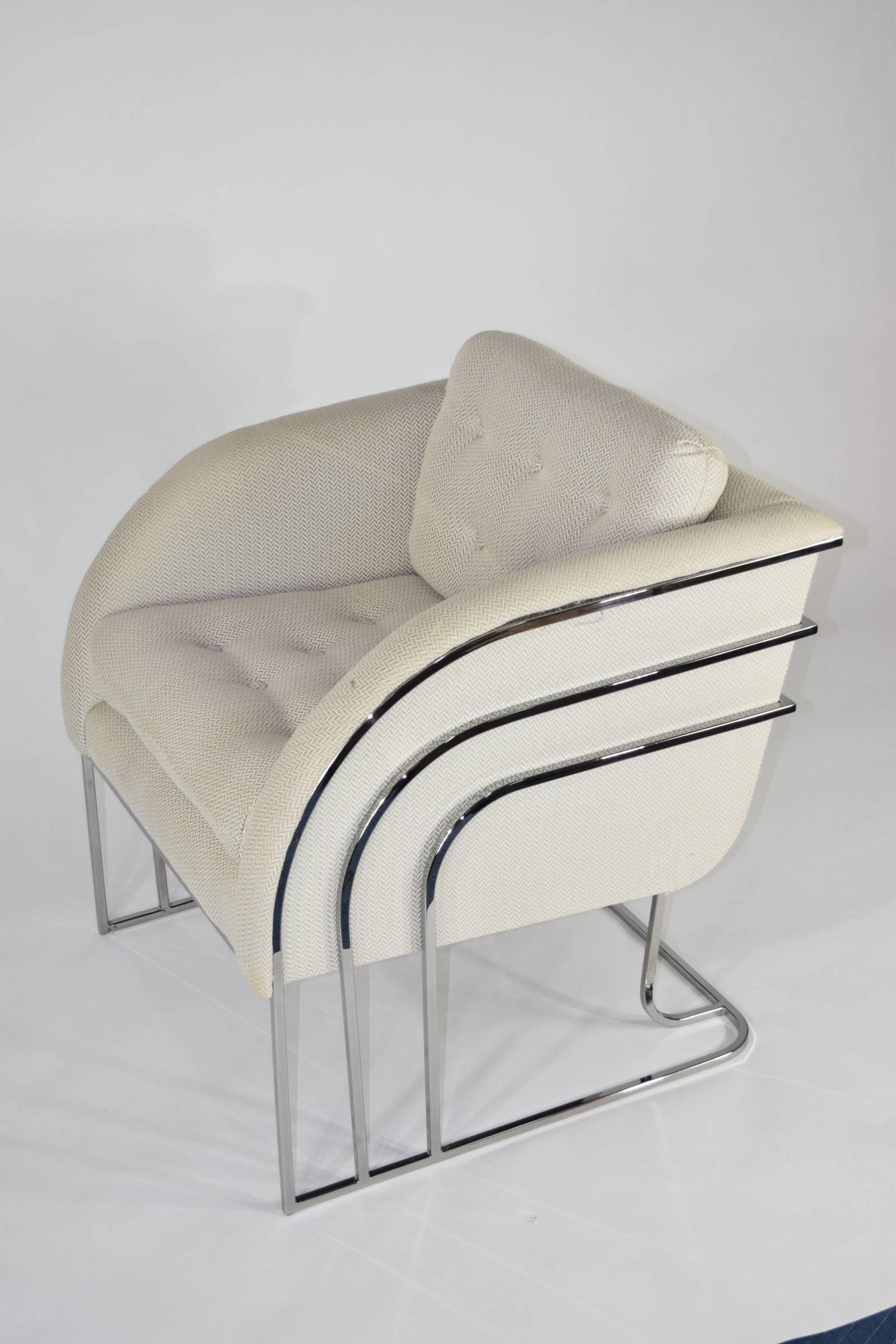 Mid-Century Modern George Mergenov for Weiman/Warren Lloyd Chrome Lounge Chairs
