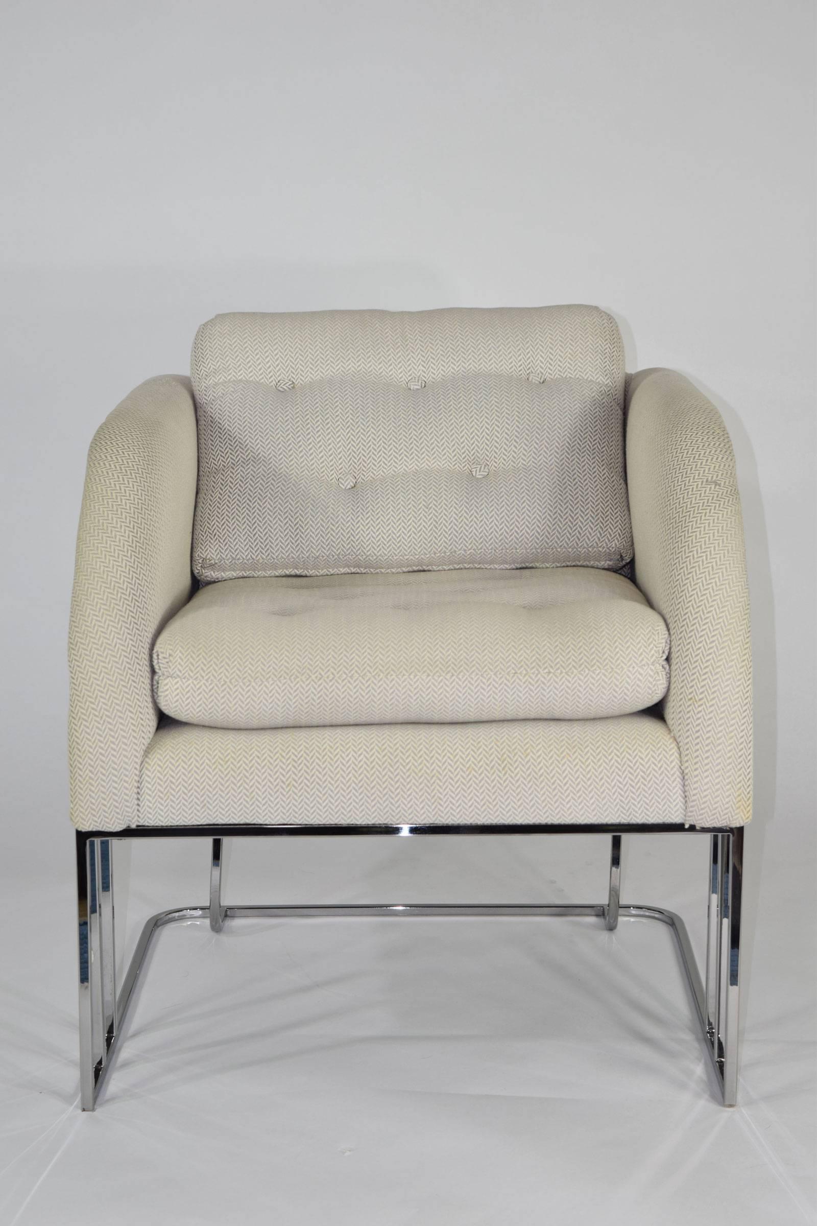 George Mergenov for Weiman/Warren Lloyd Chrome Lounge Chairs In Good Condition In Dallas, TX