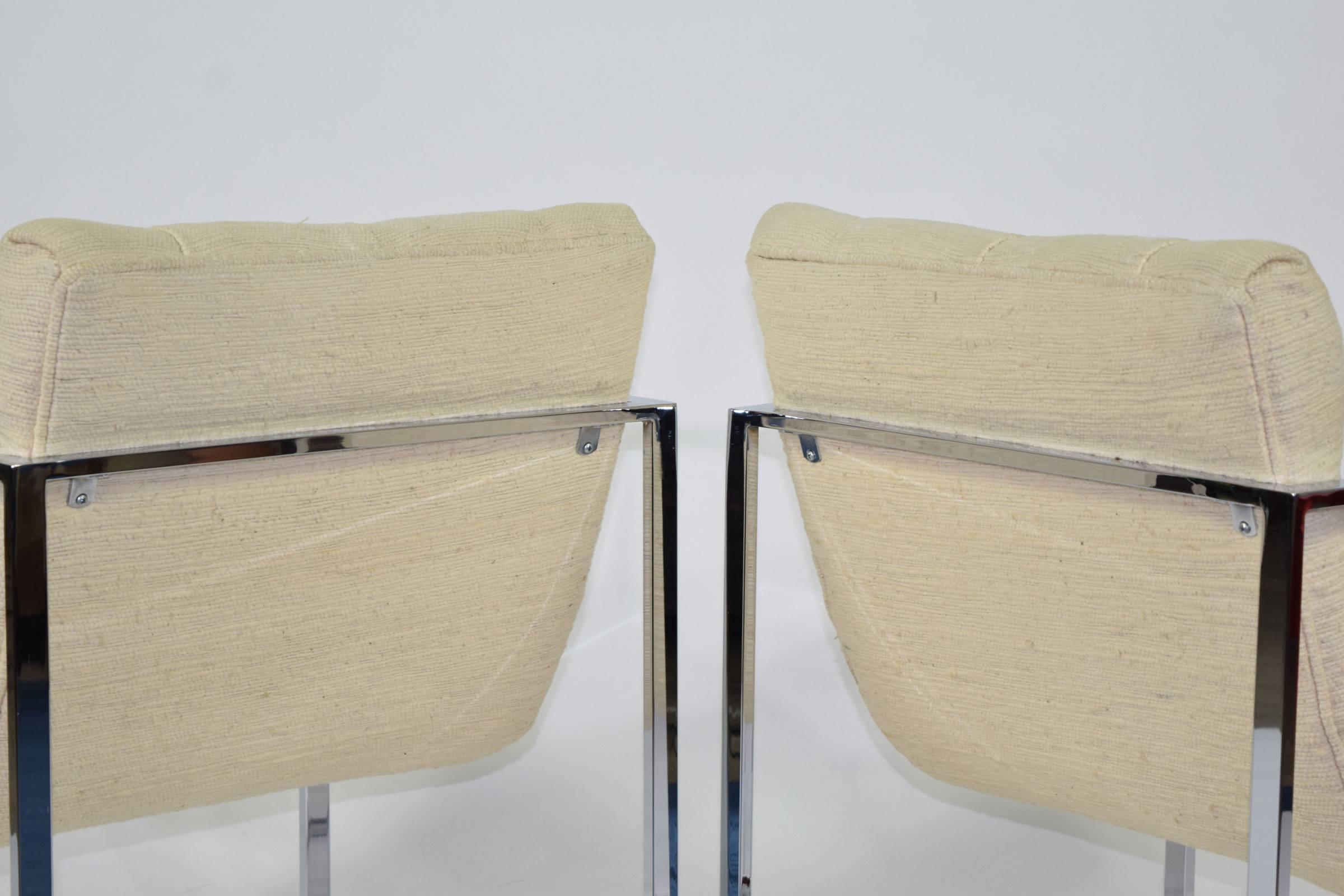 20th Century Pair of Milo Baughman Scoop Lounge Chairs