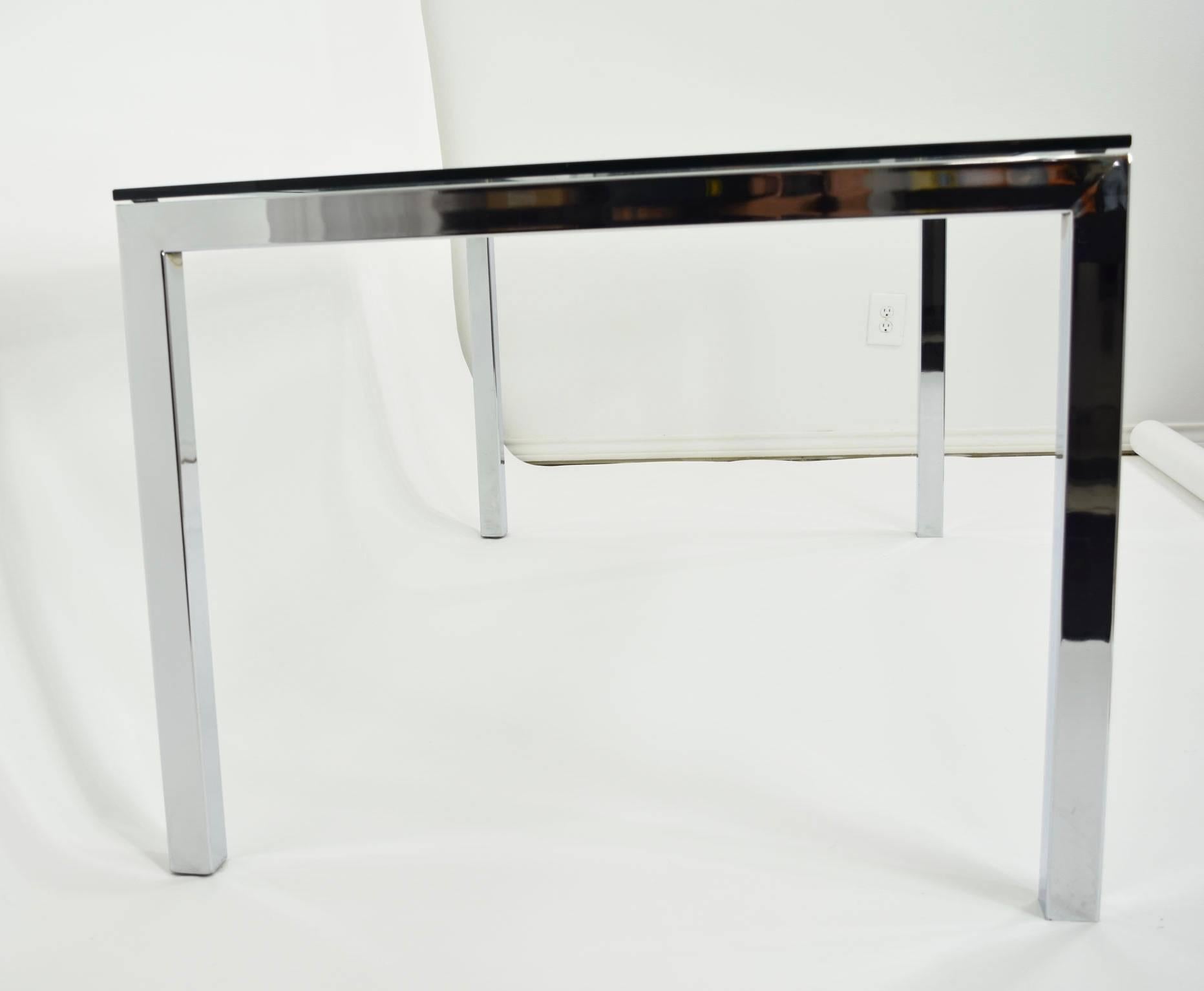 Milo Baughman Chrome and Glass Dining Table/Desk In Excellent Condition In Dallas, TX