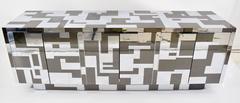 Paul Evans Cityscape Credenza/Console in Antique Bronze and Chrome