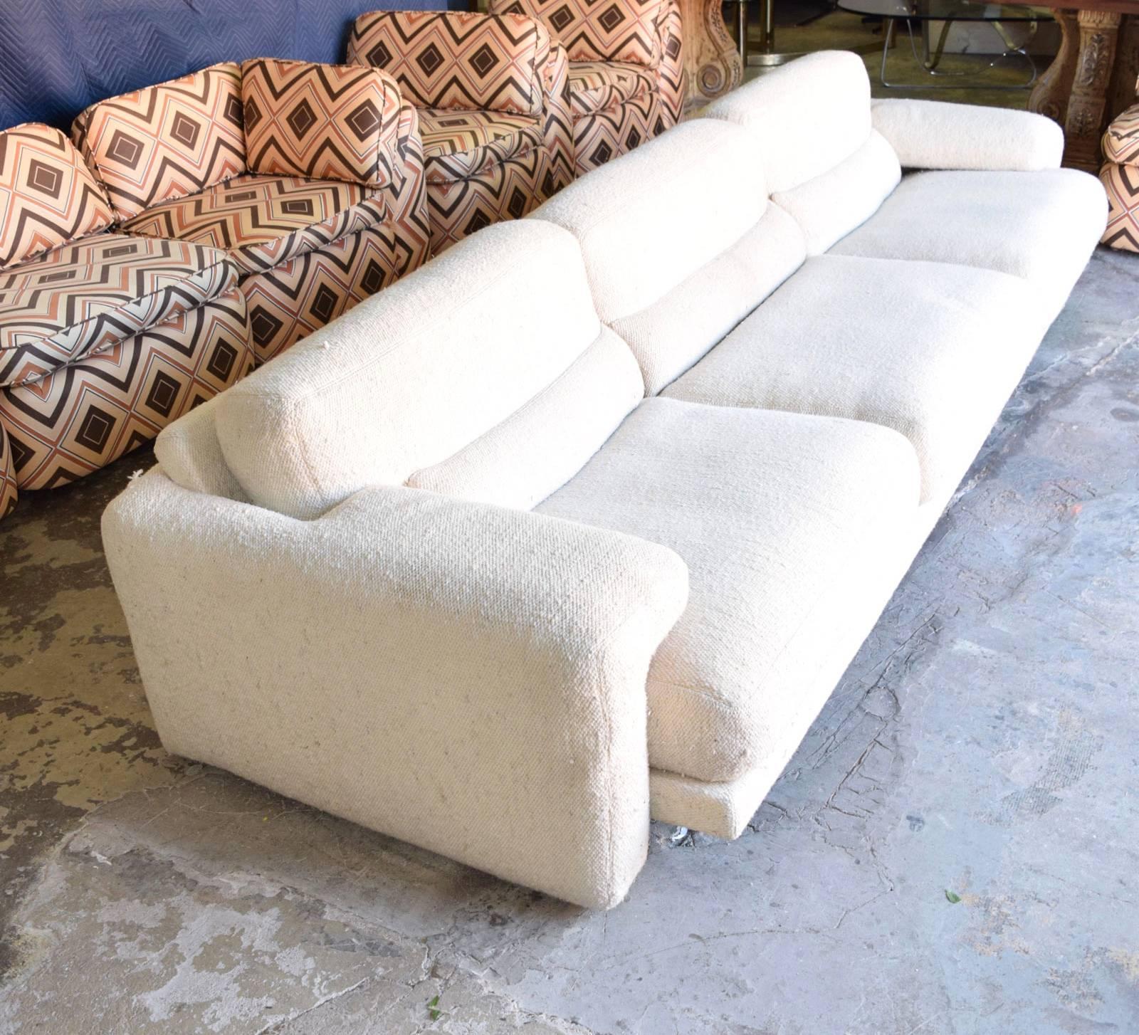 Italian Saporiti Sofa in Wool Tweed