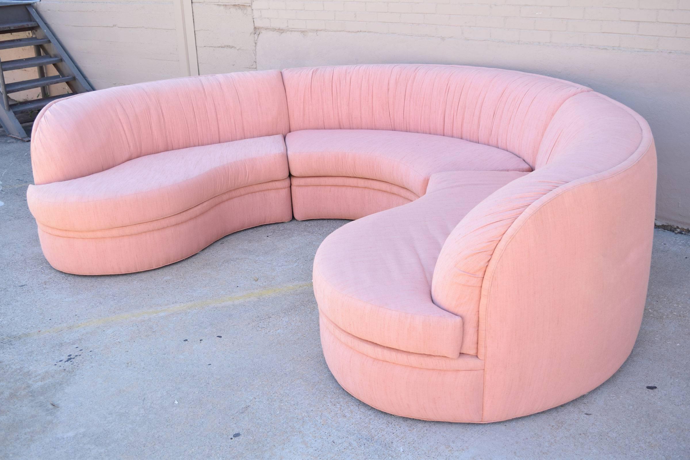 pink round couch