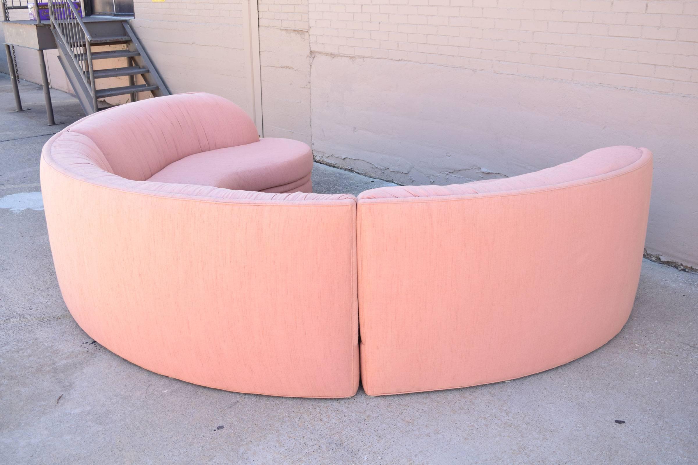 Mid-Century Modern Gorgeous Semi-Circle 'Curved' Sofa by Milo Baughman for Thayer Coggin