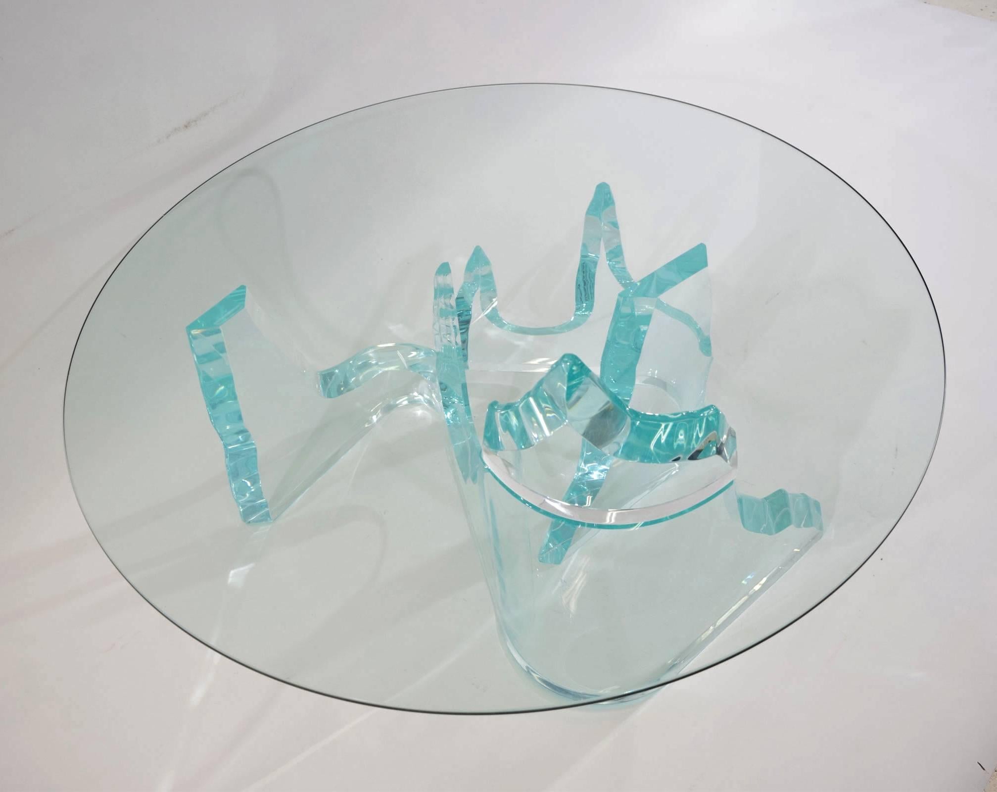 American Lion in Frost Glacier/Iceberg Coffee Table, Signed