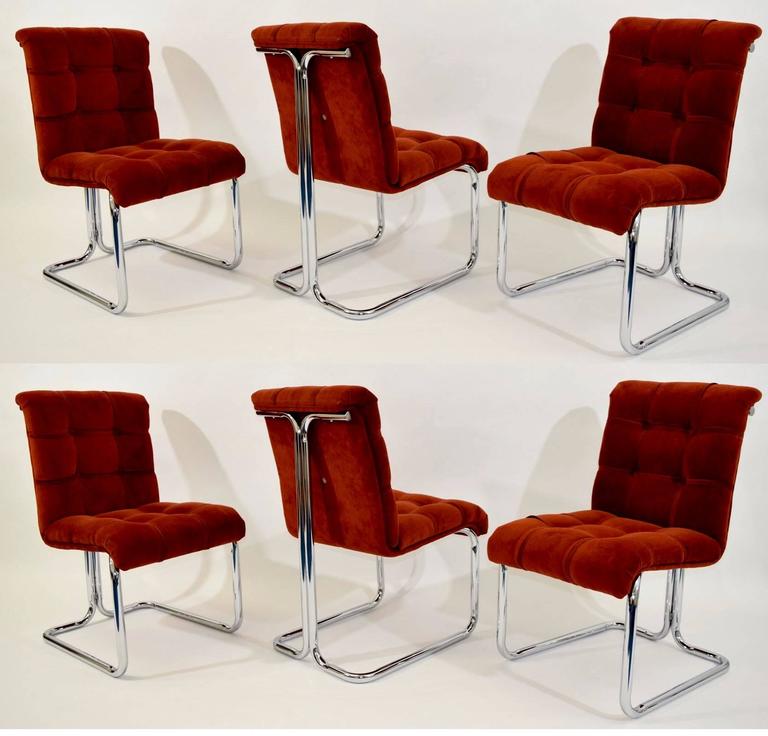 Set of Six Chrome Frame Chairs by Daystrom at 1stDibs daystrom furniture