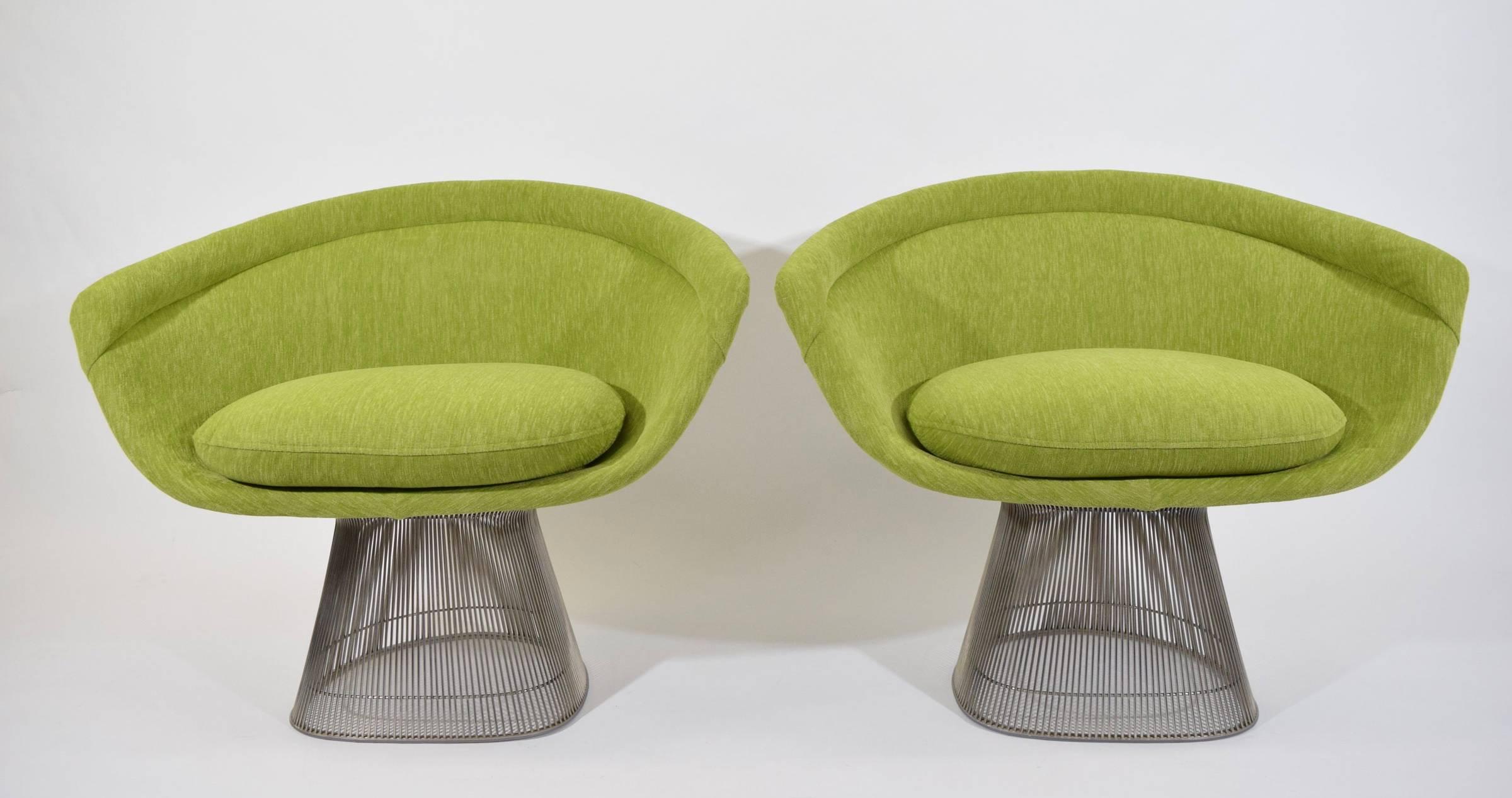 Mid-Century Modern Pair of Warren Platner Lounge Chairs in Holly Hunt Great Outdoors