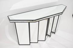 Mid-Century Faceted Console with Cubist Mirror