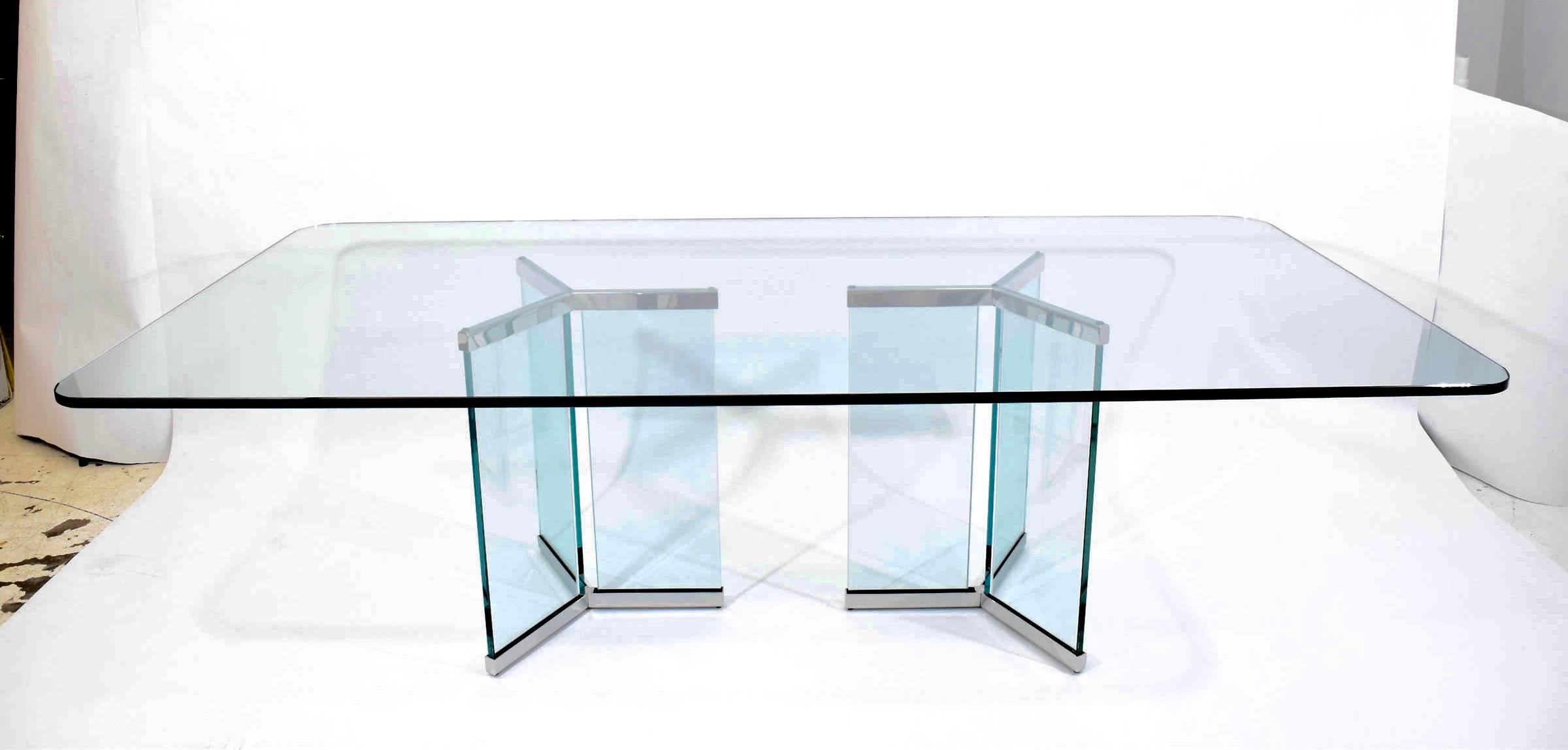 Beautiful glass dining table by Pace. Measure 3/4